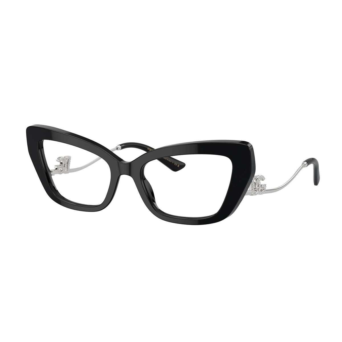 Shop Dolce &amp; Gabbana Eyewear Dg3391b Linea Dg Crystal 501 Black/silver Glasses In Nero