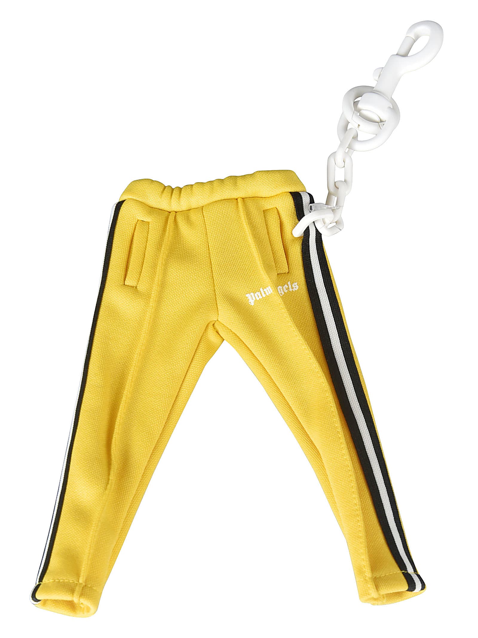 Palm Angels Mini Track Trousers Keychain In Yellow/white