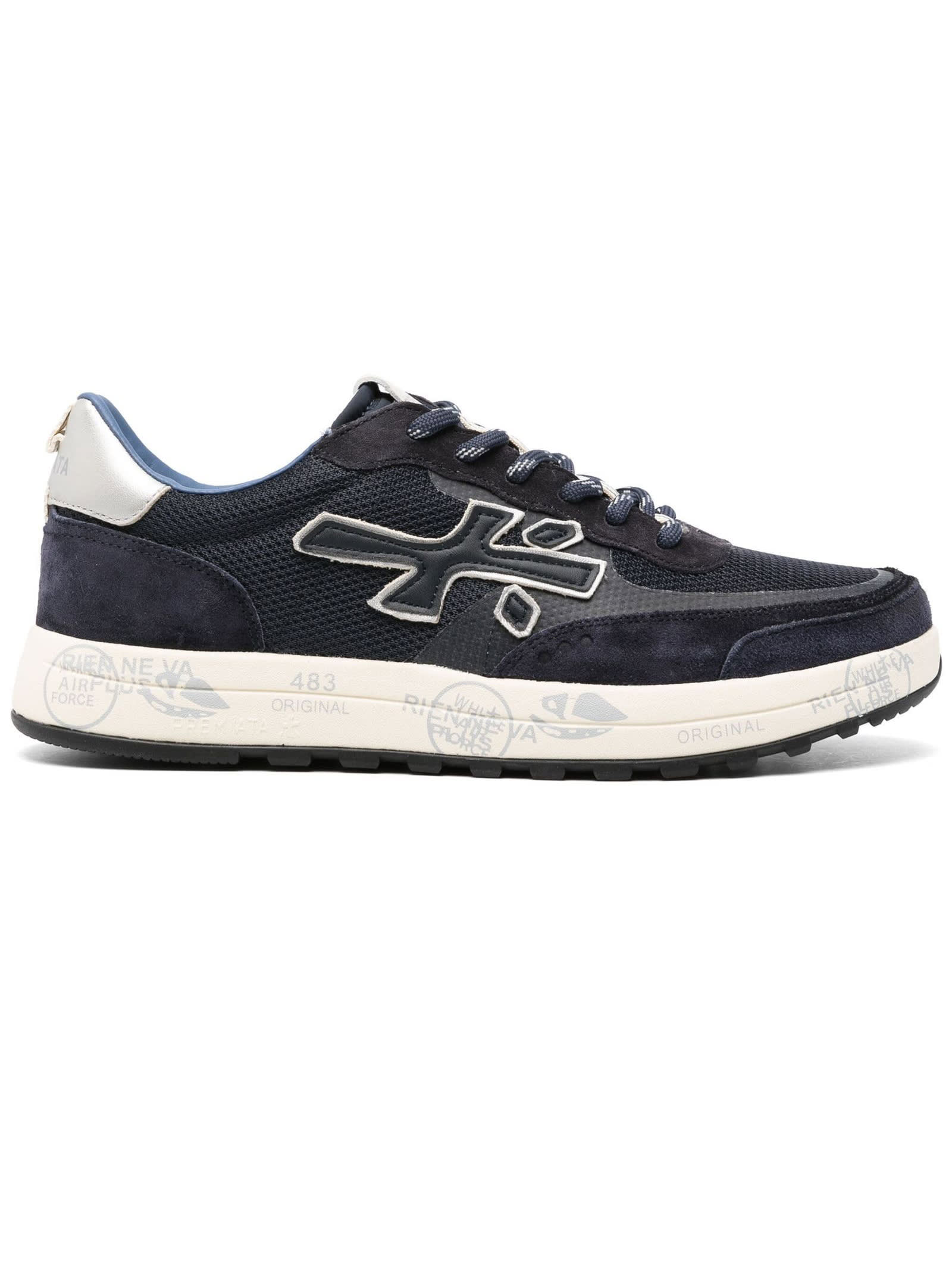 Shop Premiata Navy Blue Nous 6857 Sneakers