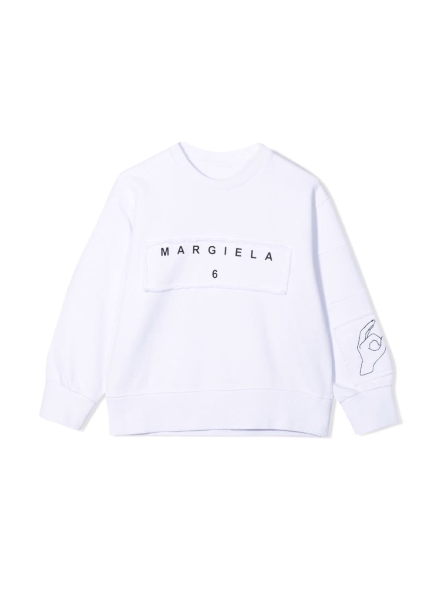 Mm6 Maison Margiela Felpa In White