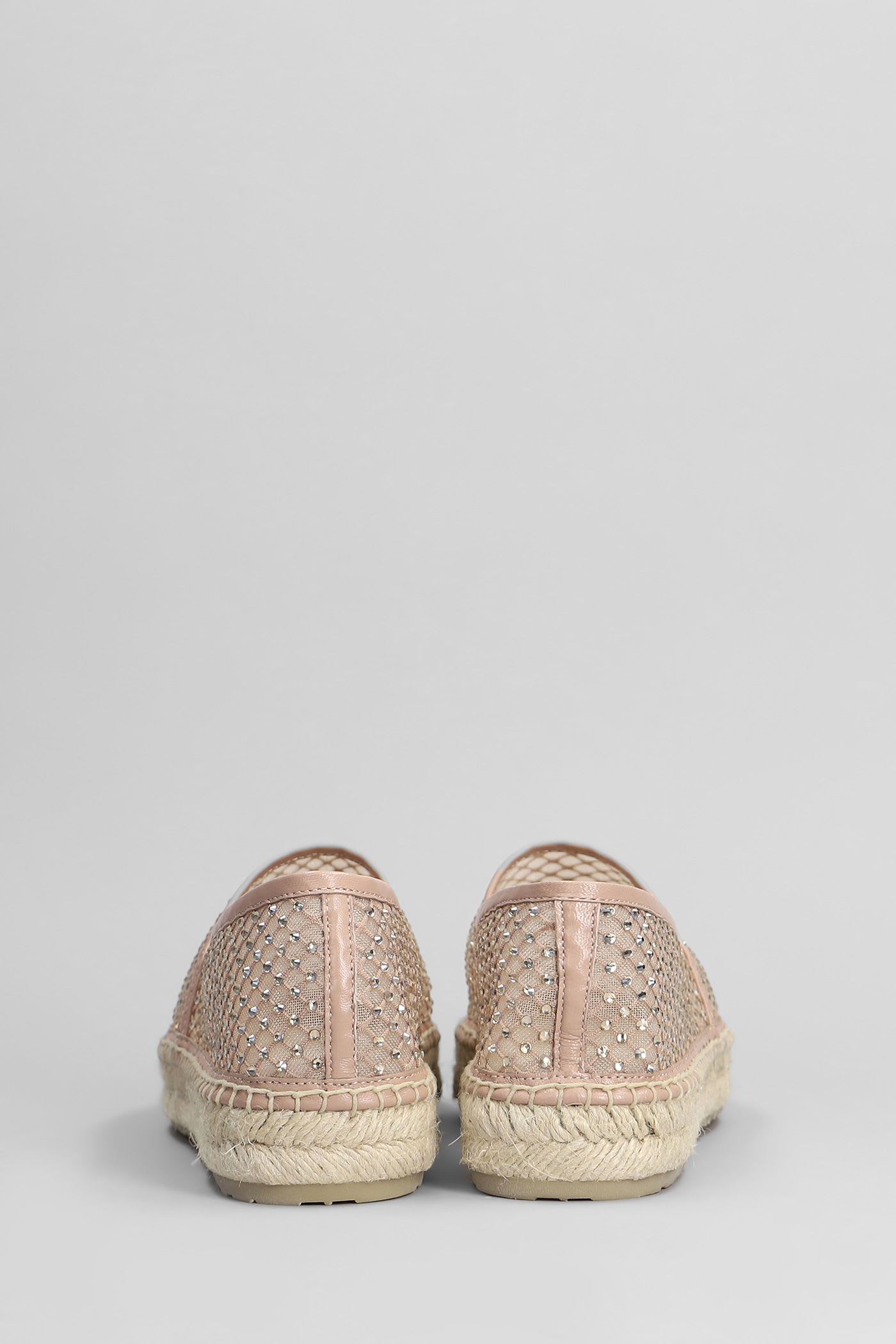 Lola Cruz Carmen Espadrilles In Powder Leather And Fabric In Brown