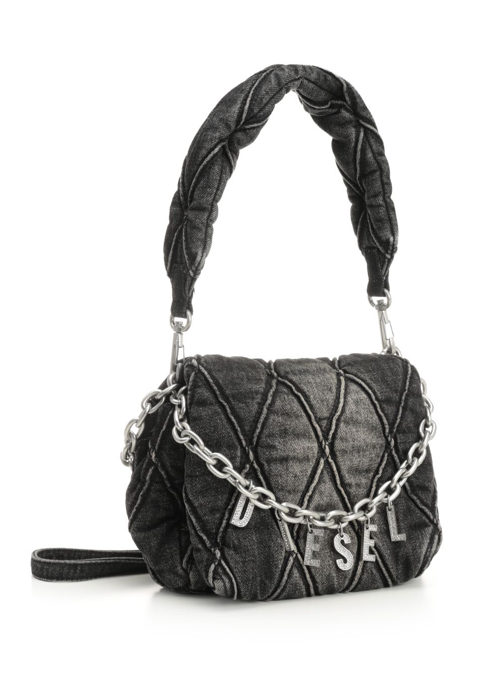 Diesel Charm-d Shoulder Bag In Black