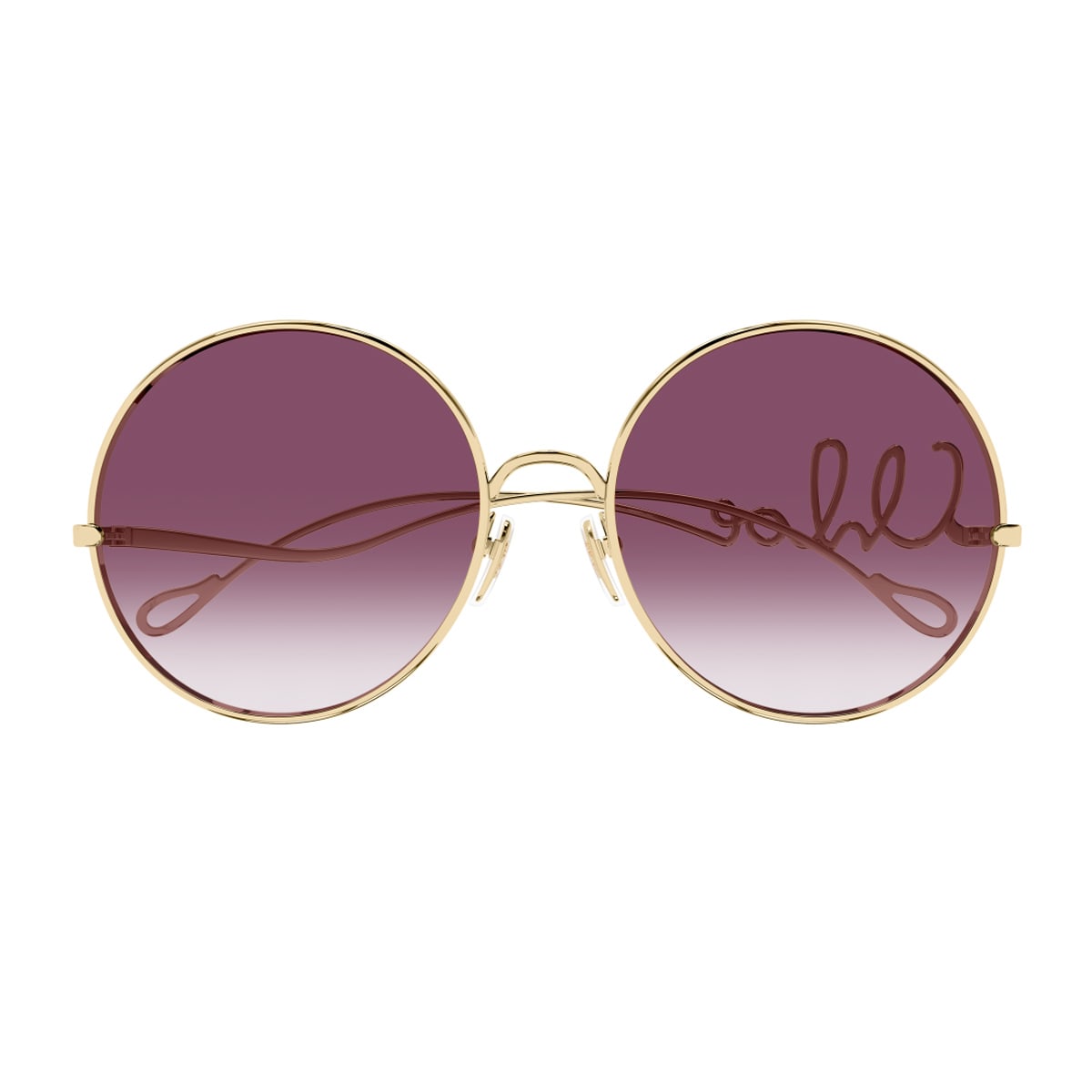 Chloé Iconic Round Metal Sunglasses In Gold