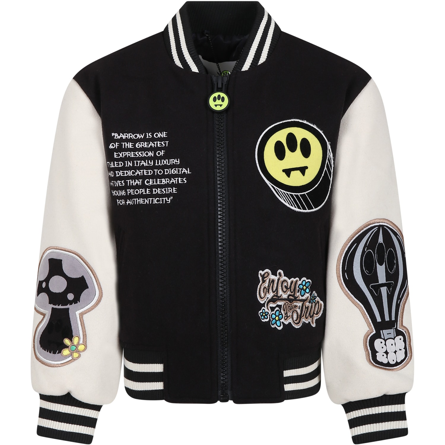 BARROW BLACK JACKET FOR KIDS WITH SMILEY