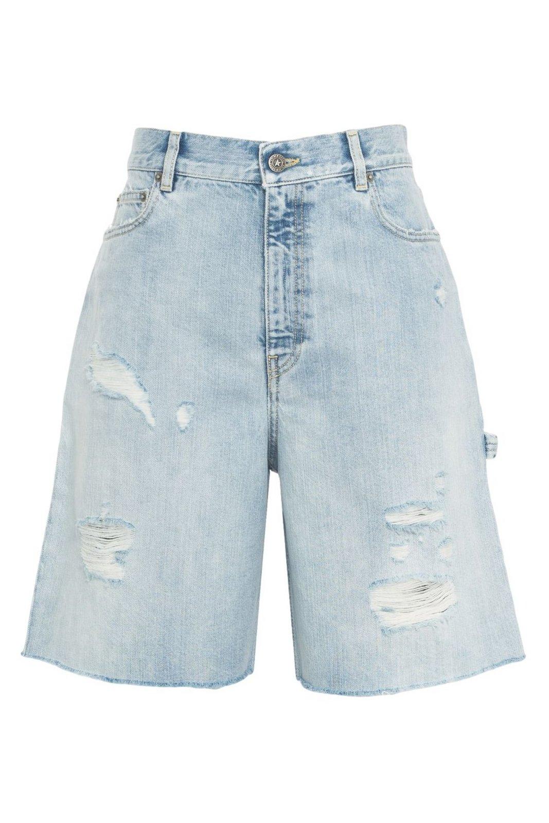 Golden Goose Distressed Denim Bermuda Shorts