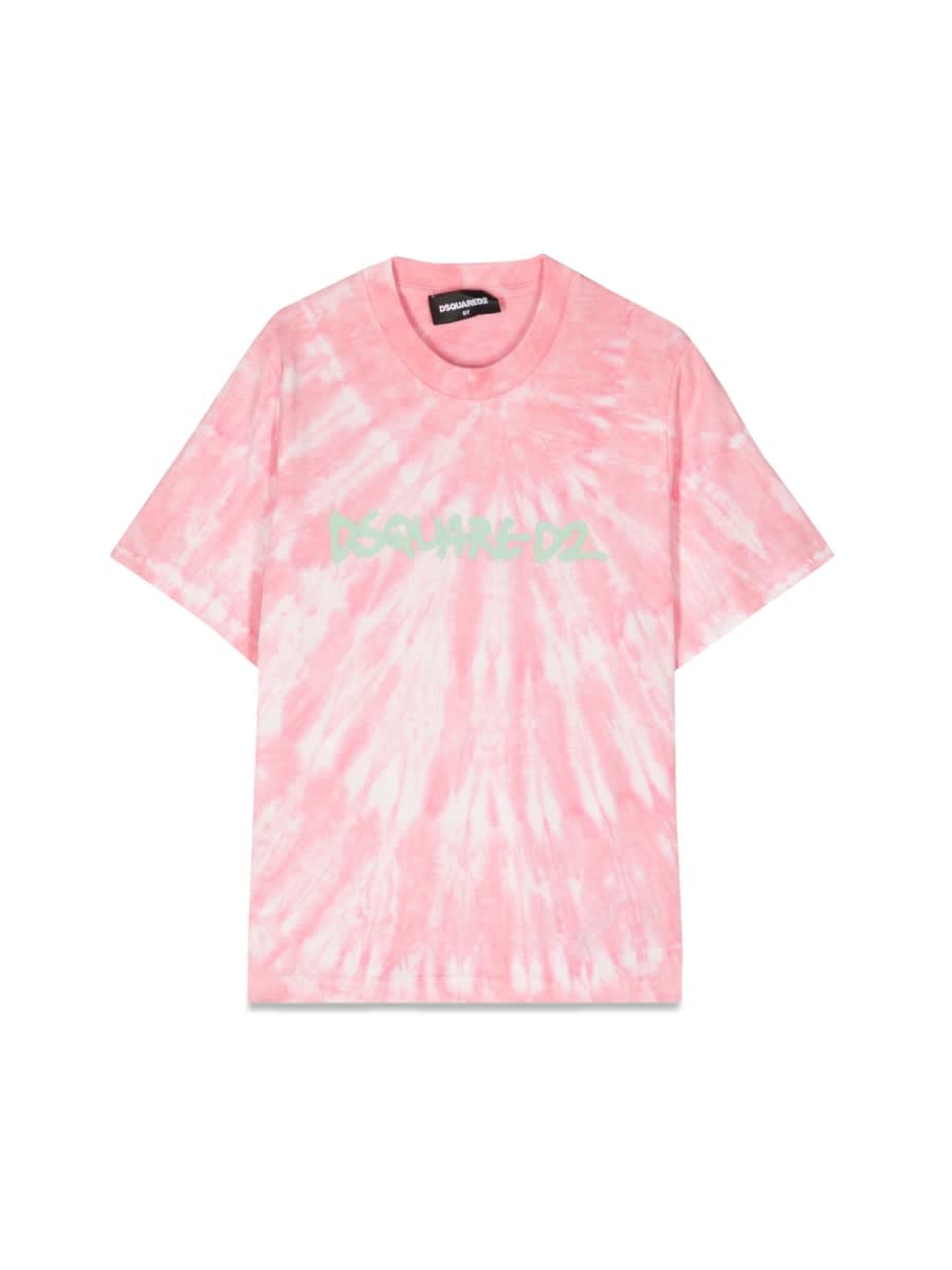 Dsquared2 Mc Logo Slouch Fit T-shirt In Pink