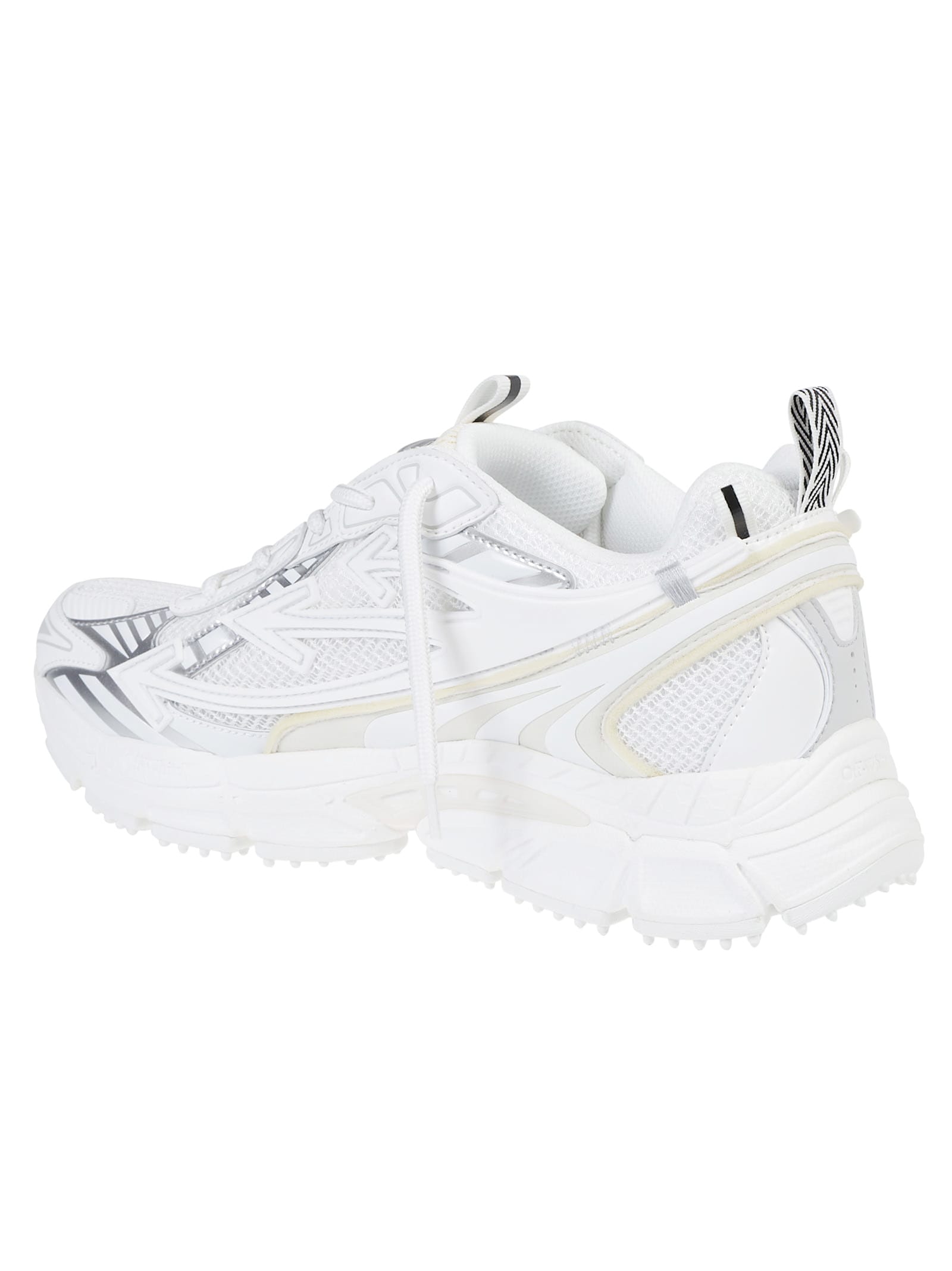 Off-white Ow Be Right White Low Top Sneakers With Zip-tie Detail In Mesh And Leather Man In White