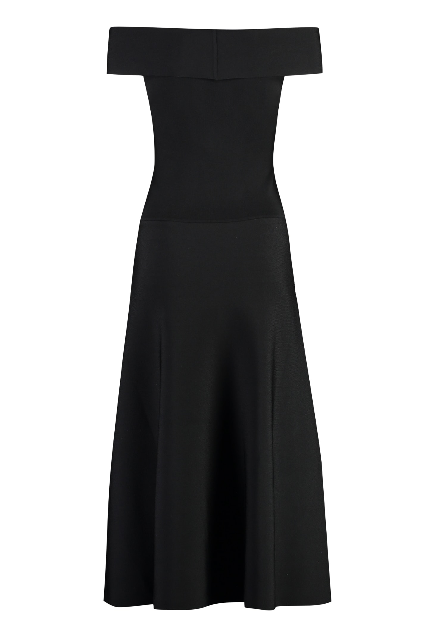 Shop Fabiana Filippi Knitted Dress In Black