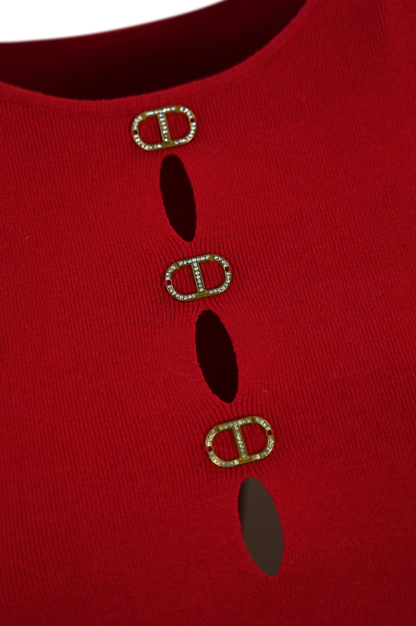 Twinset Oval T Knitted Top In Red