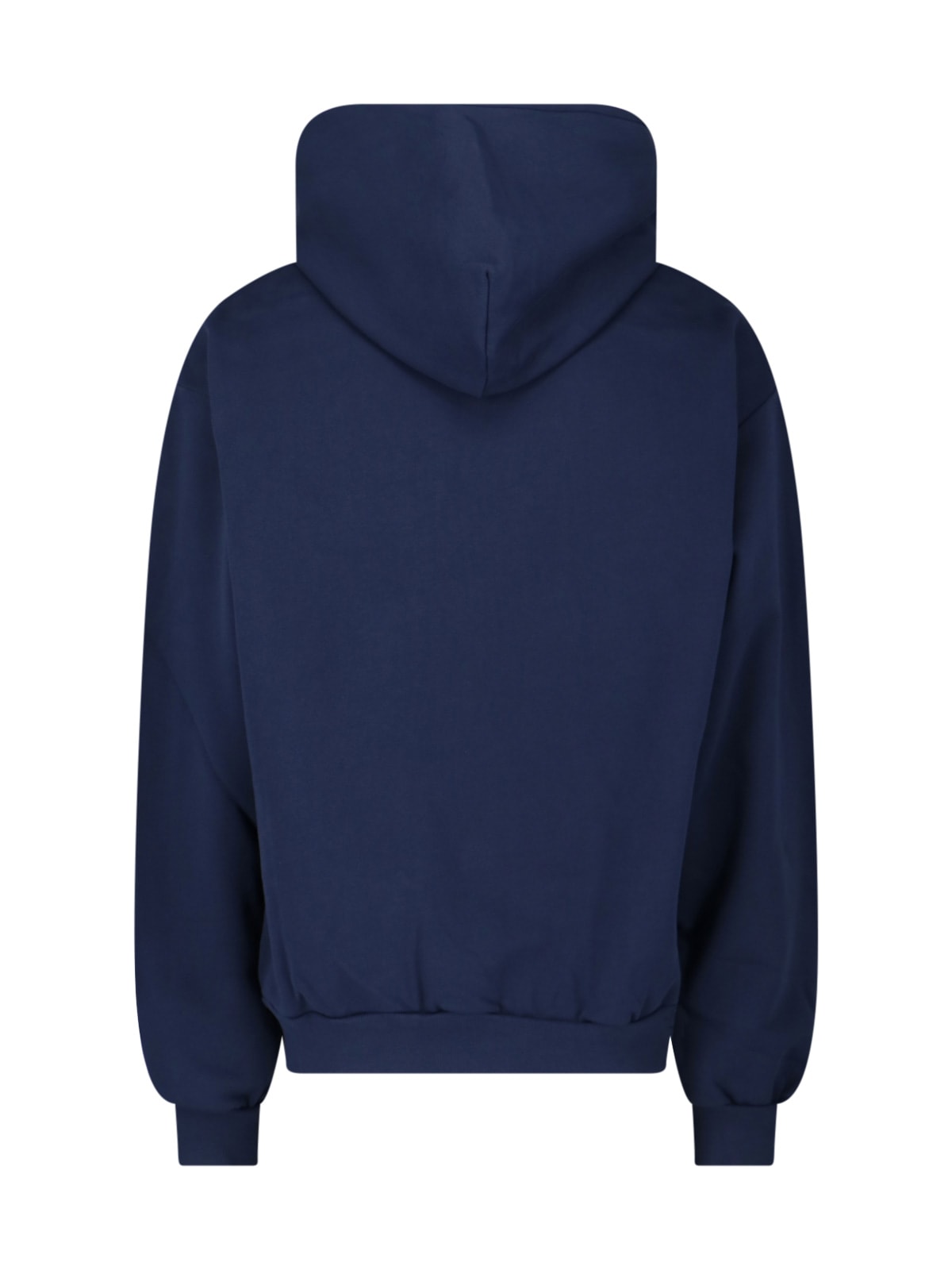 Marni Graphic Print Hooded Sweater With Ribbed Finish In Blue