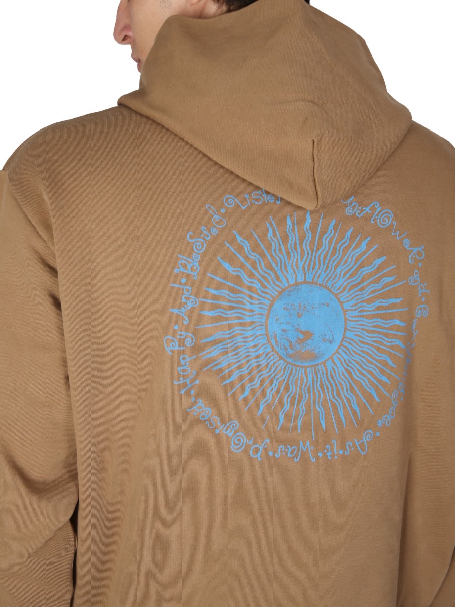 Shop Sunflower Sweatshirt With Logo Embroidery In Beige