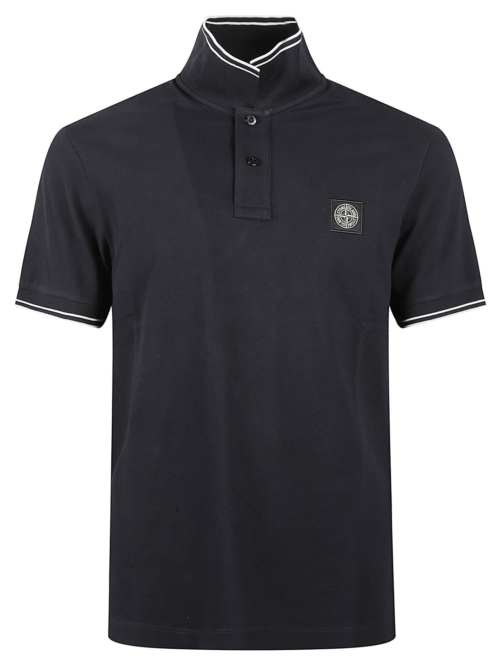 Logo Patched Stripe Trimmed Polo Shirt