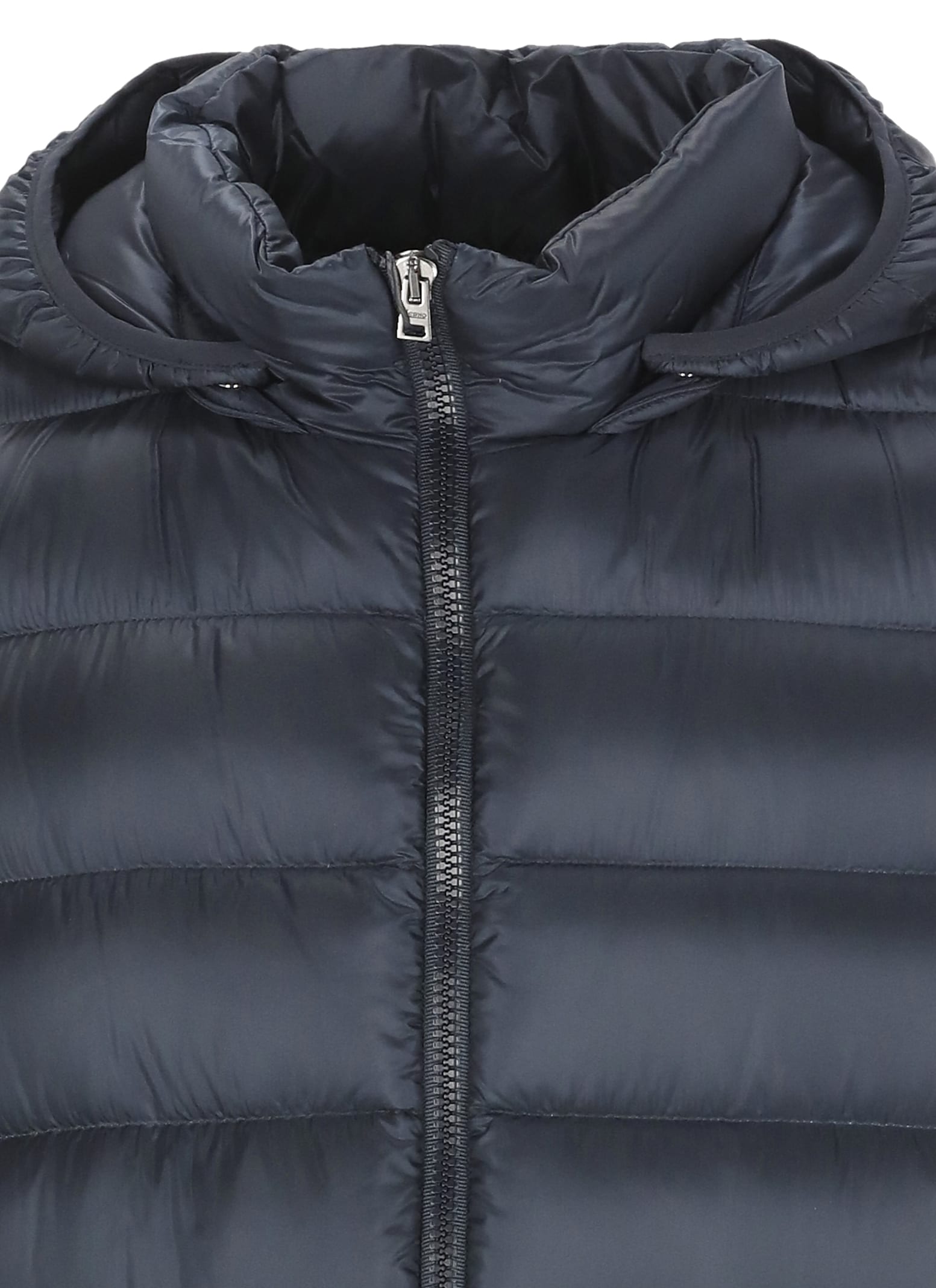 Herno Quilted Hooded Sleeveless Vest Pockets In Blue