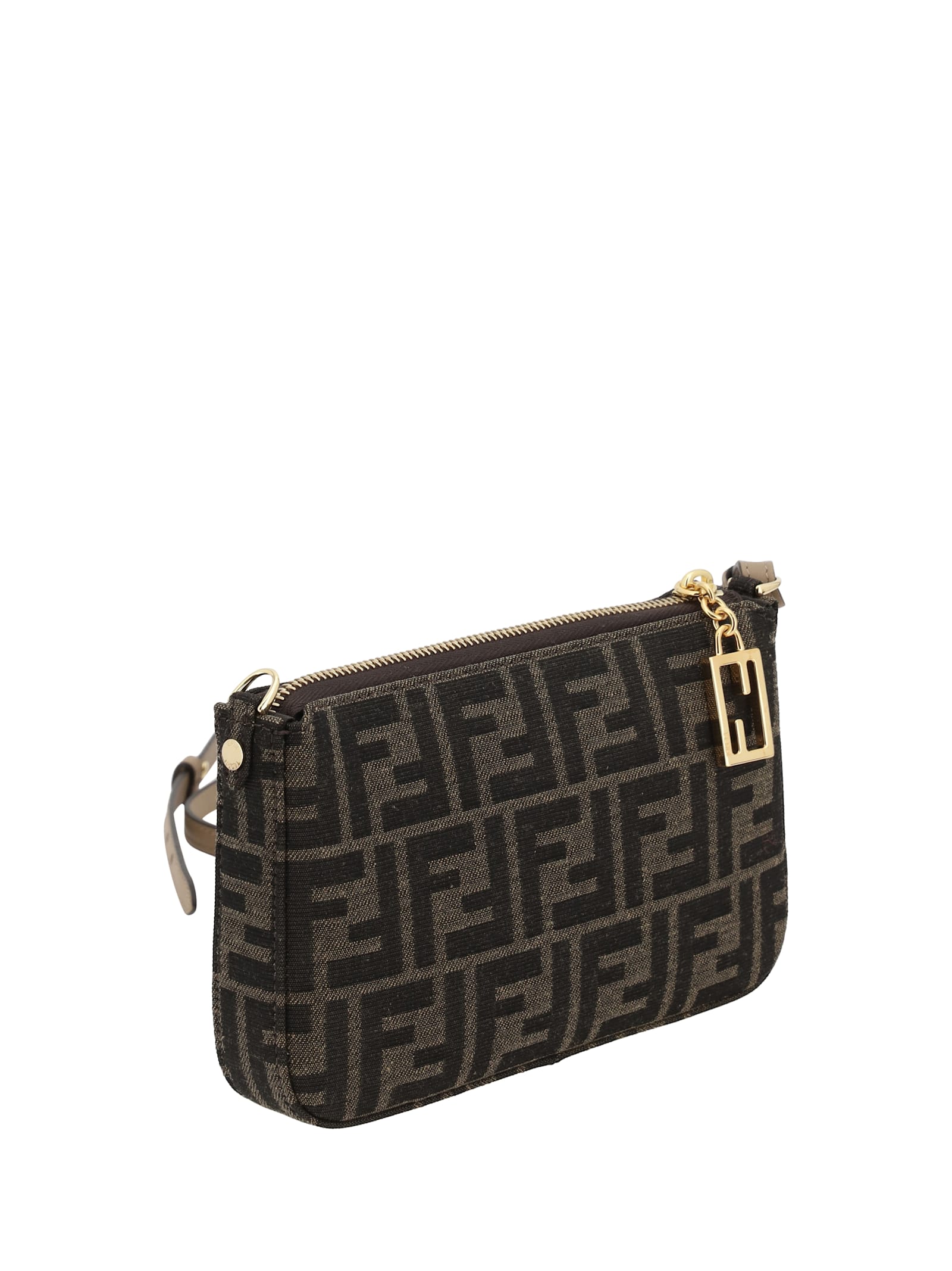 Fendi Shoulder Bags With Chain Strap And Gold-tone Hardware In Brown
