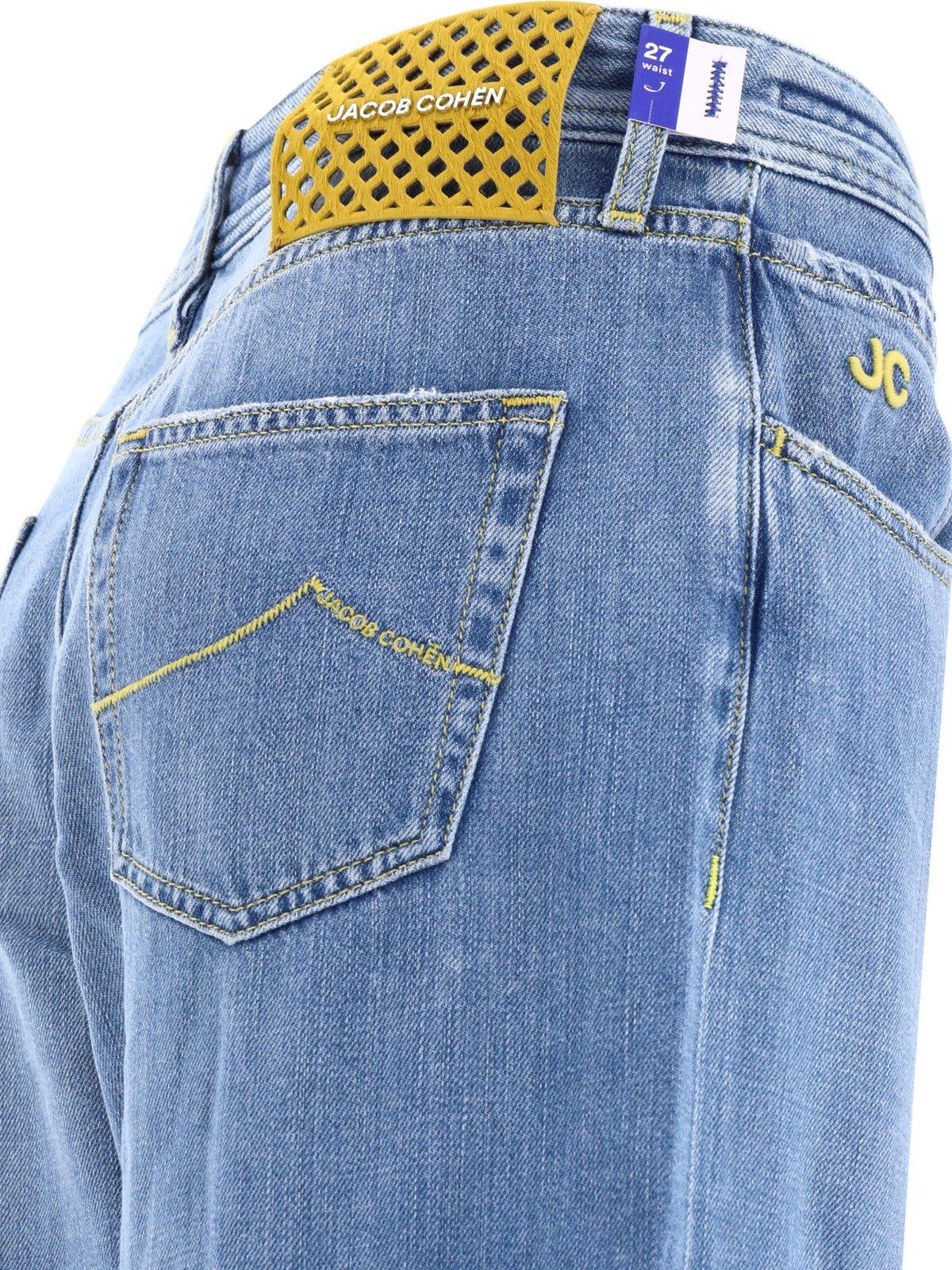 Jacob Cohen Riri Logo-embroidered Jeans In Blue