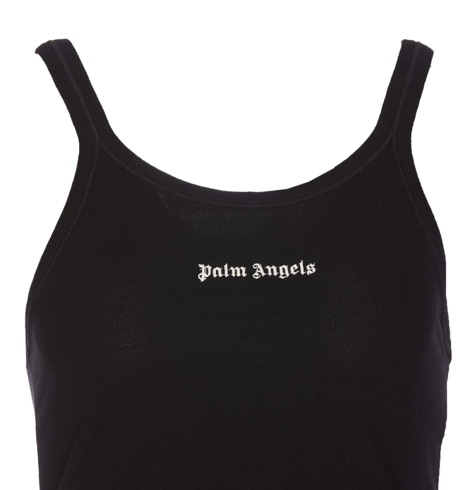 Shop Palm Angels Classic Logo Tank Top In Black