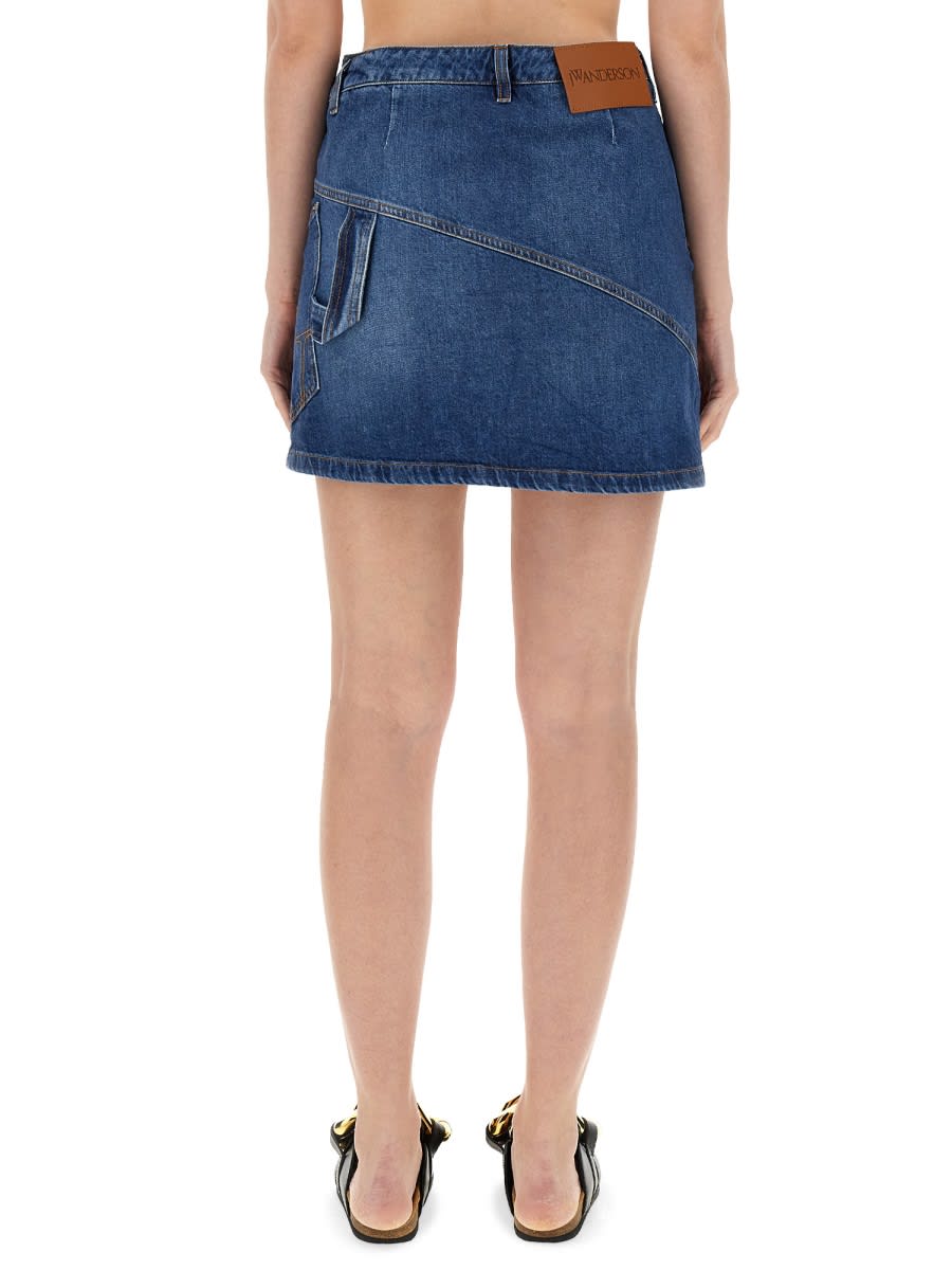 Shop Jw Anderson Denim Miniskirt In Blue