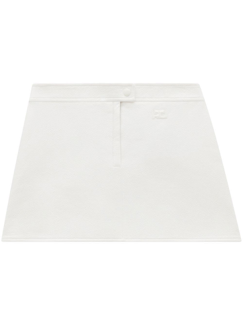 Courrèges Re-edition Logo-patch Mini Skirt In Heritage White