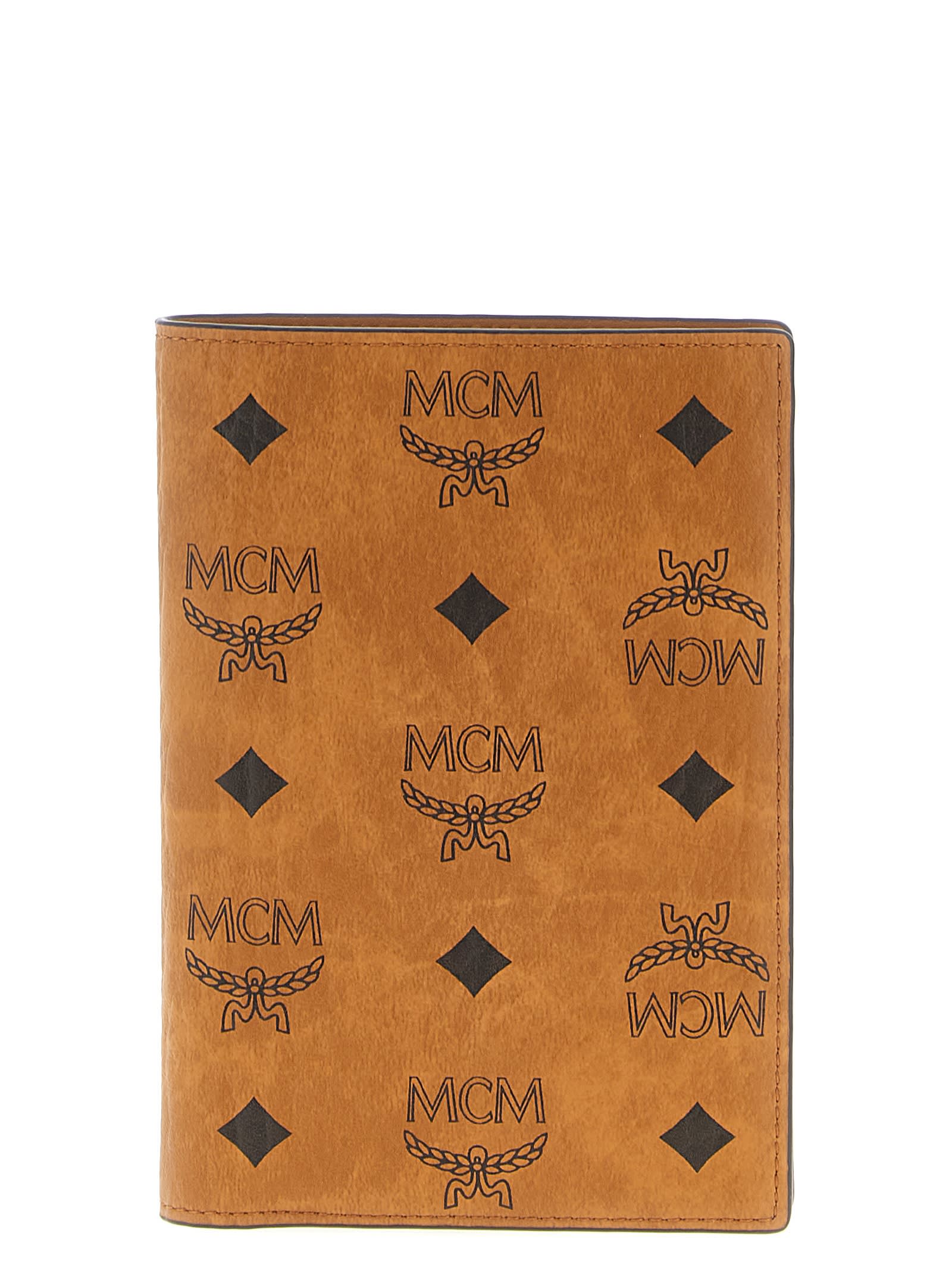 Mcm Ottomar Passport Holder In Visetos In Brown