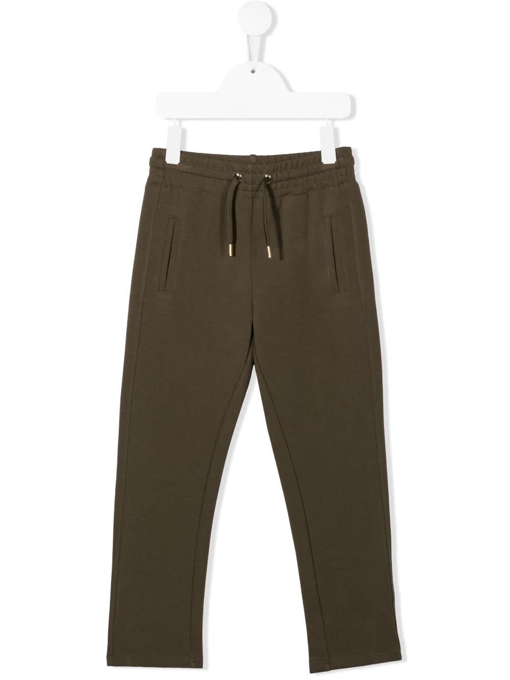 Chloé Kids Military Green Joggers With Back Logo In Verde Militare