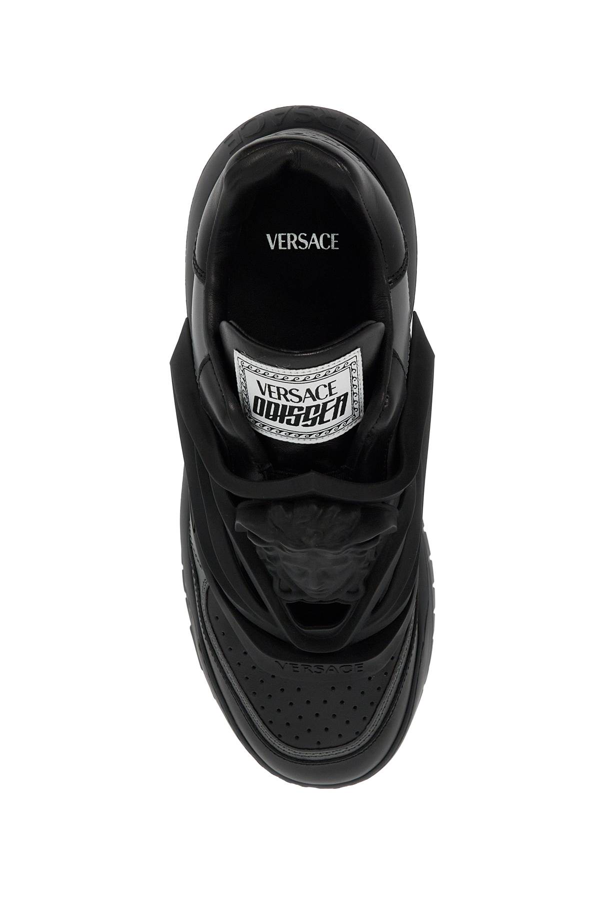 Shop Versace Odissea Sneakers In Black+anthracite (grey)