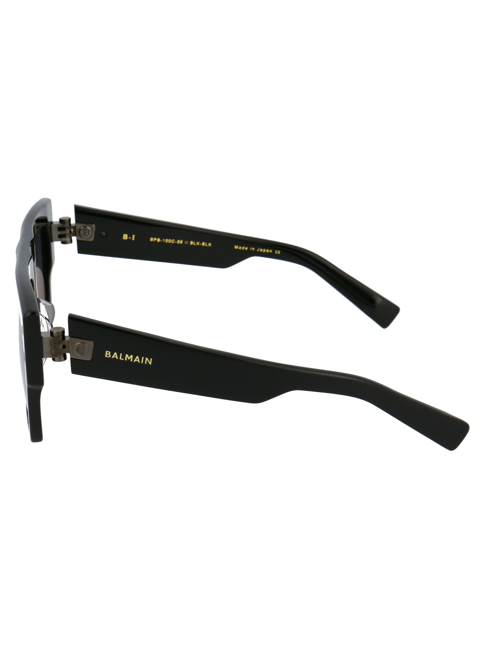 Balmain B-i Sunglasses In Black Black Rhodium W/dark Grey Ar