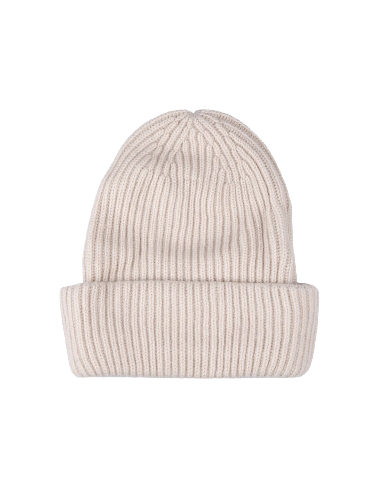 Fedeli Gold Ribbed Cashmere Beanie In Brown