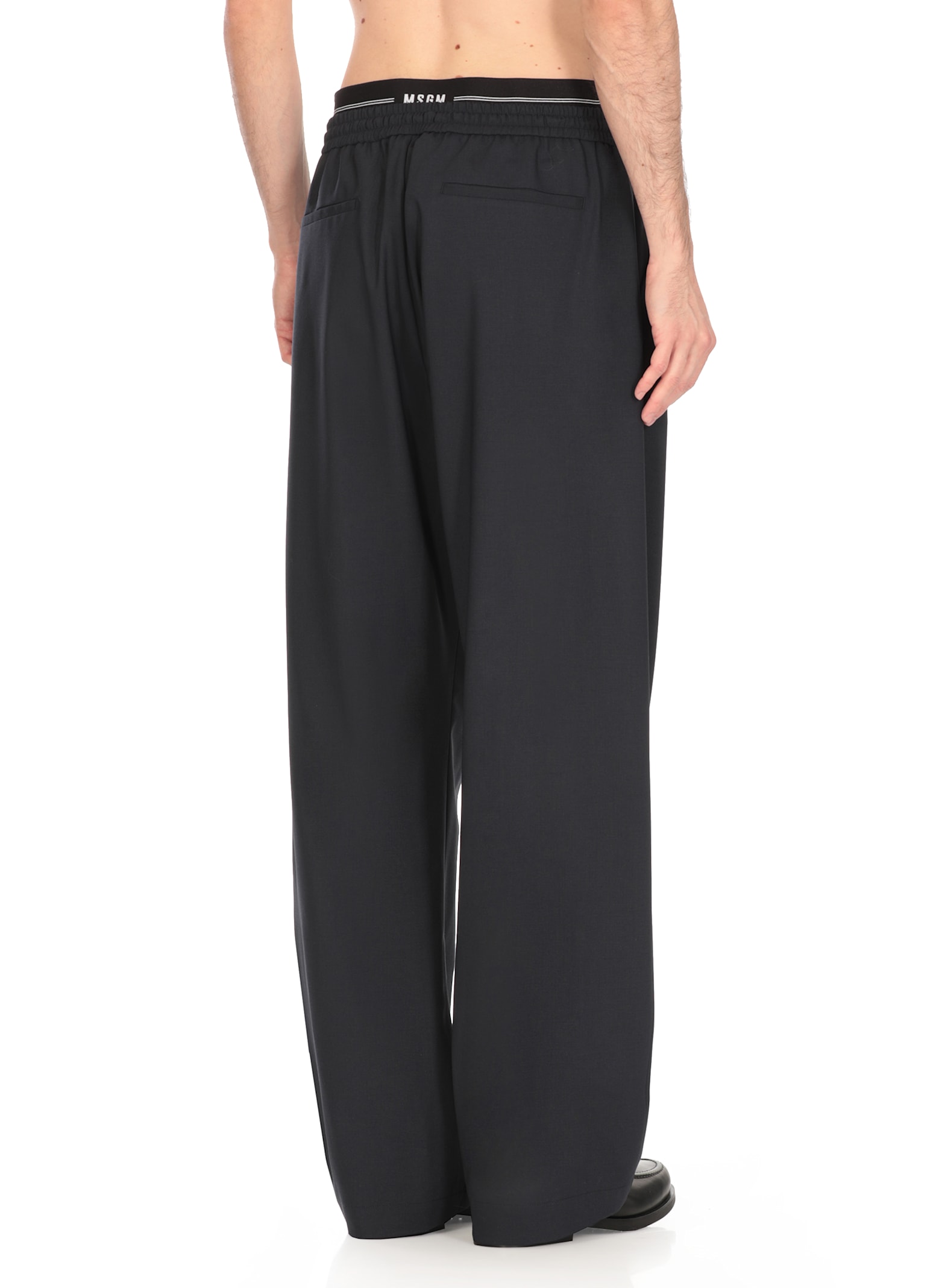 Msgm Wool Pants In Blue