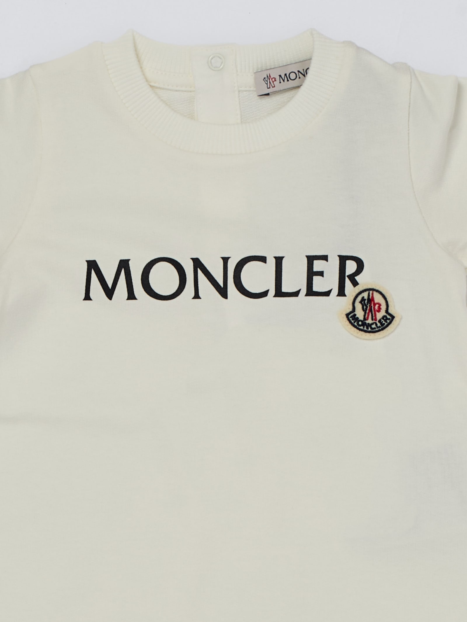 Shop Moncler Romper Jump Suit In Bianco