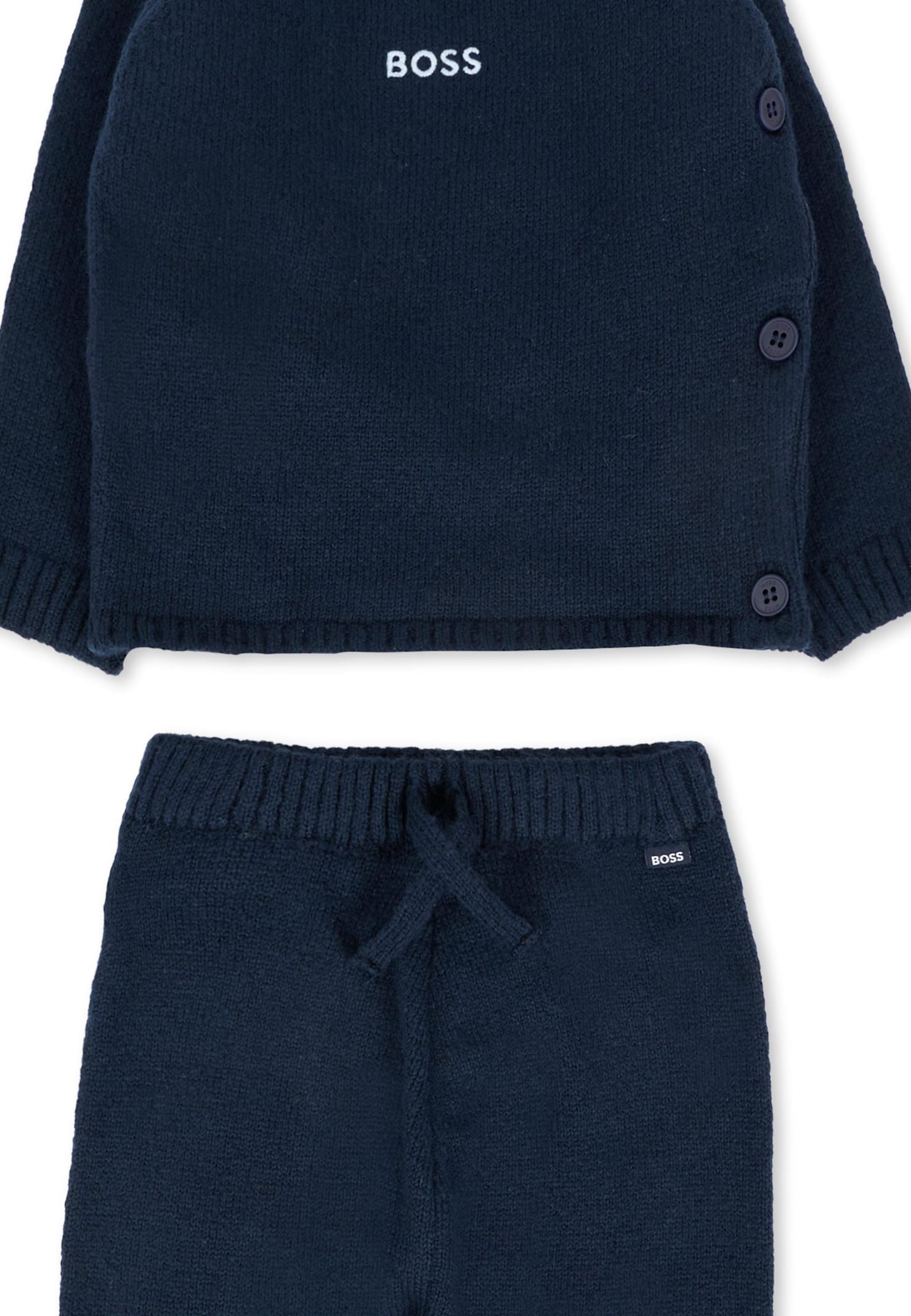 Hugo Boss Blue Suit For Baby Boy With Logo In Blue