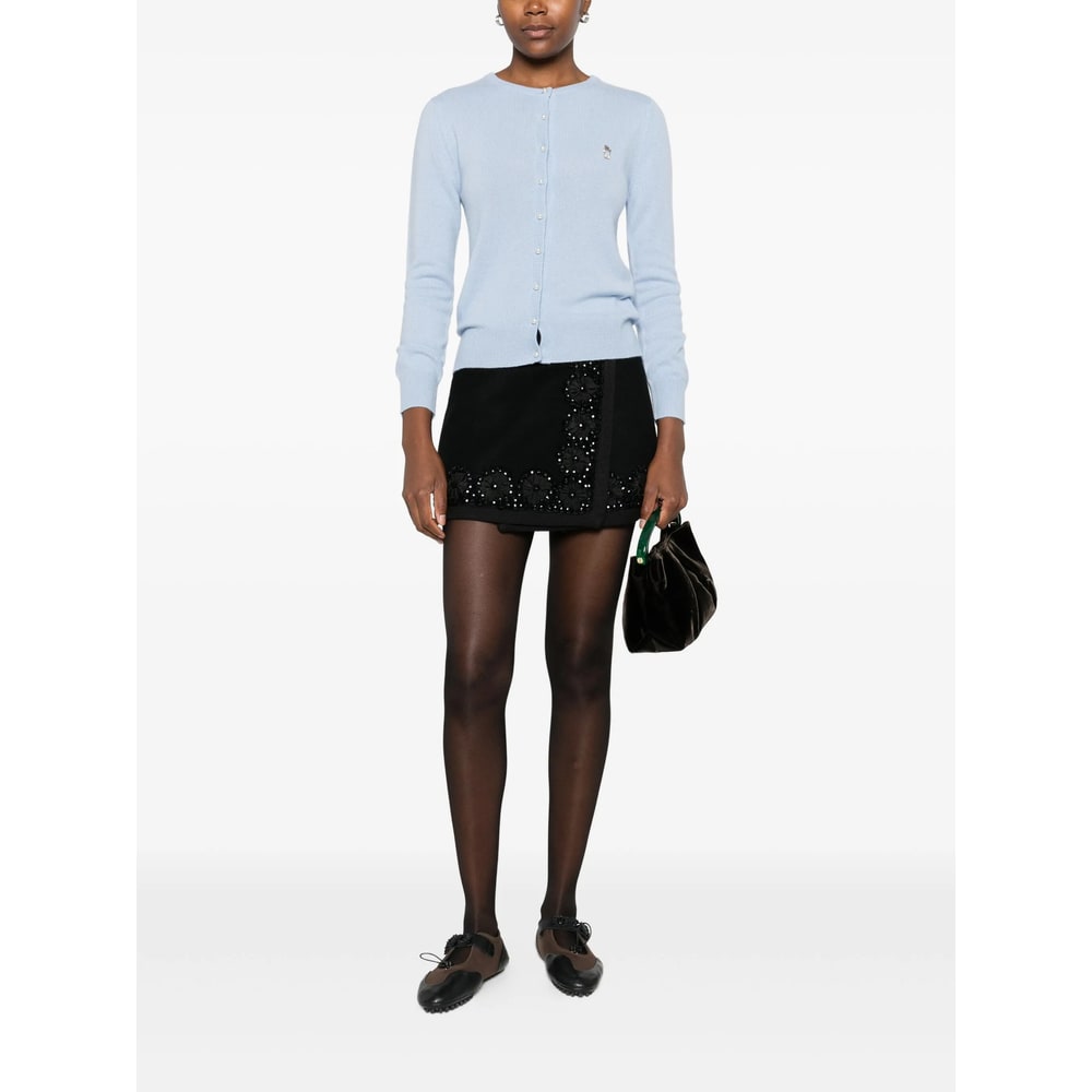 Vivetta Pearl-button Embellished Cardigan In Blue