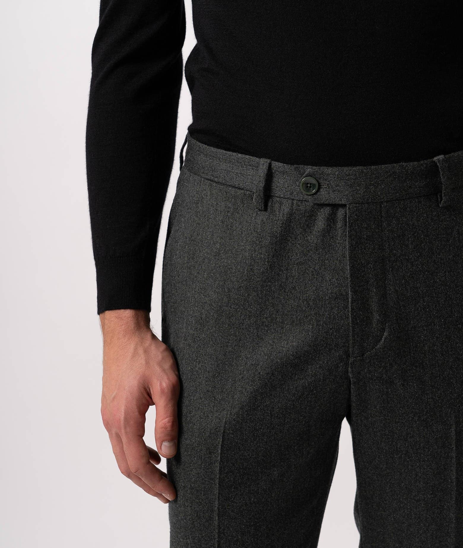 Larusmiani Velvet Trousers Howard Pants In Green