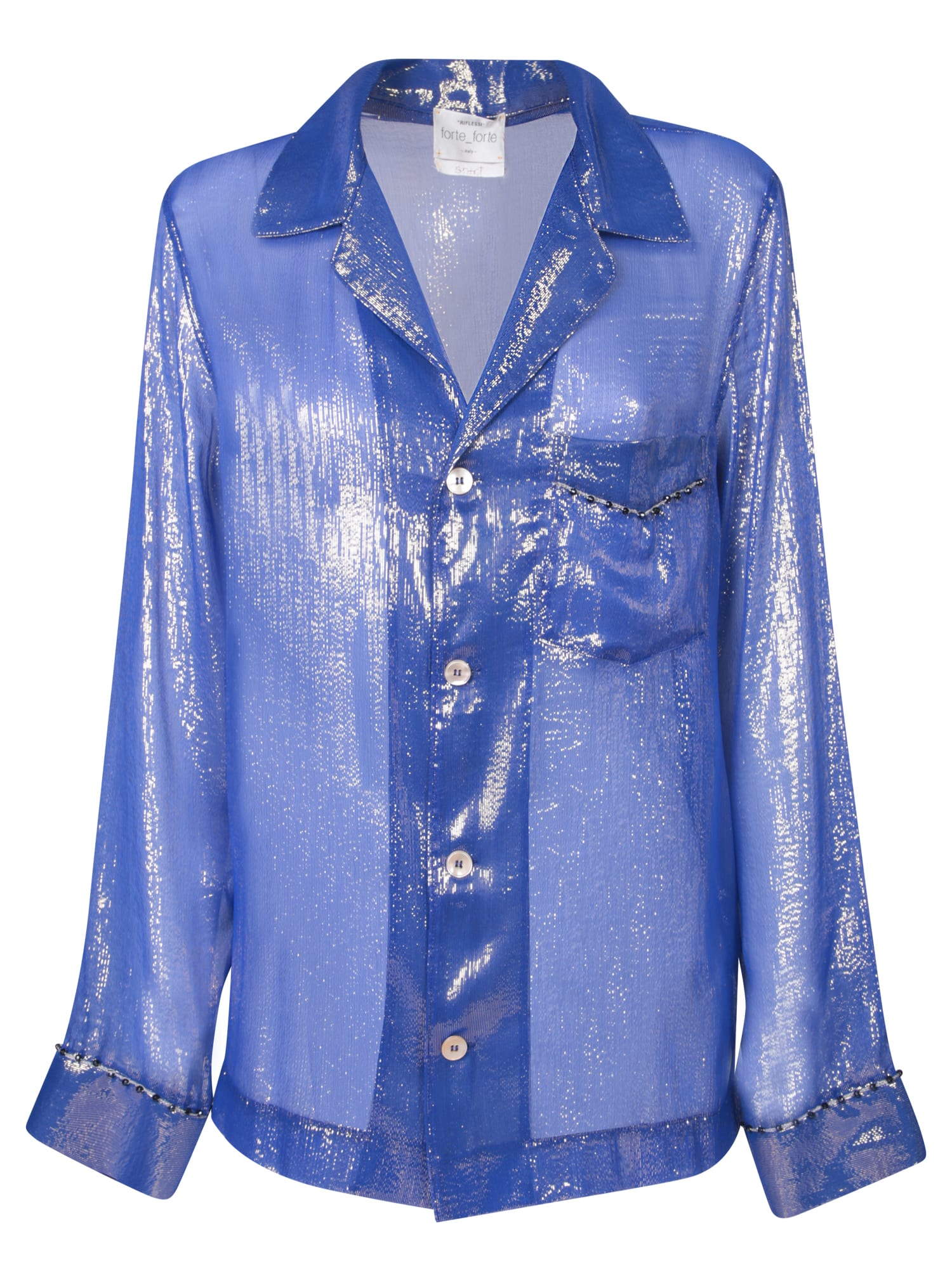 FORTE FORTE CELESTE LUREX CHIFFON SHIRT