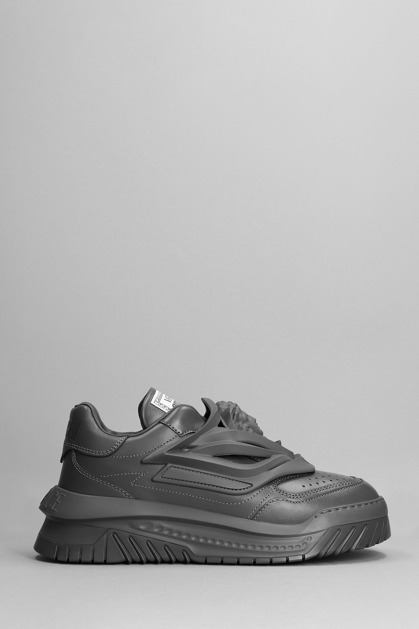 Versace Odissea Sneakers In Grey Leather