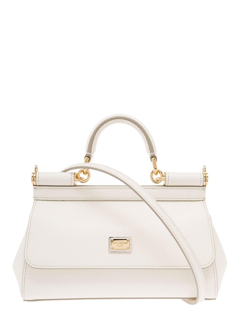 Sicily Small White Leather Handbag Dolce & Gabbana Woman