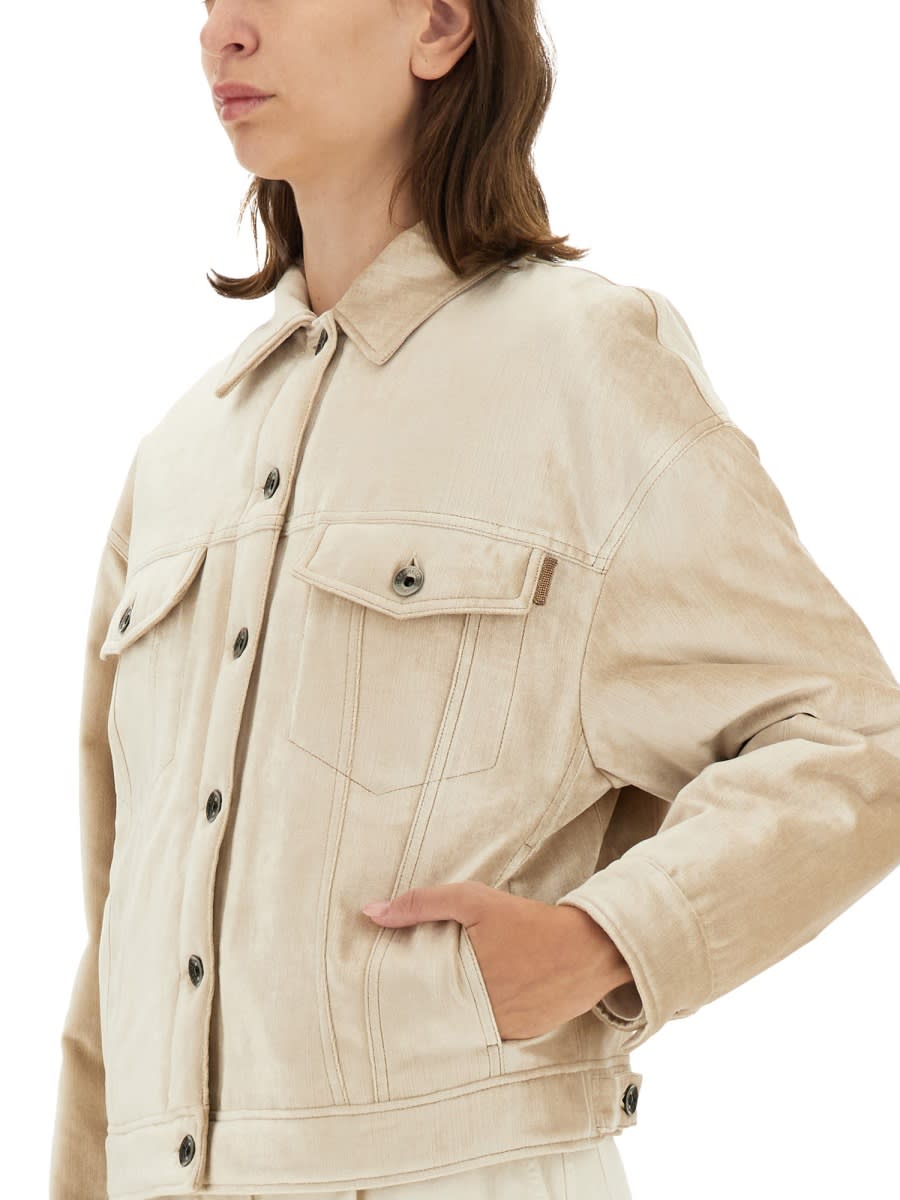 Shop Brunello Cucinelli Padded Shirt In Beige