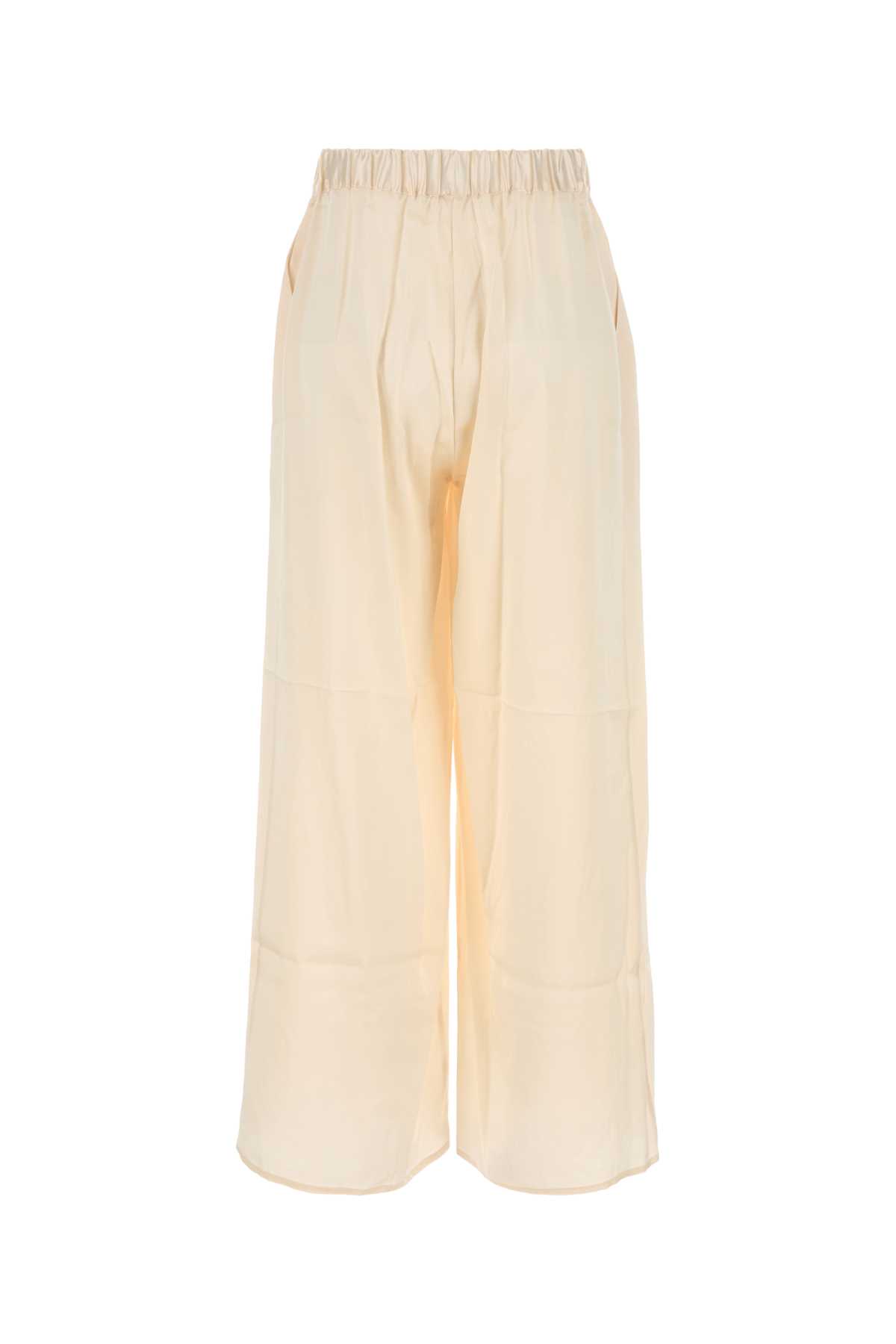 LE KASHA IVORY SILK WIDE-LEG PANT 