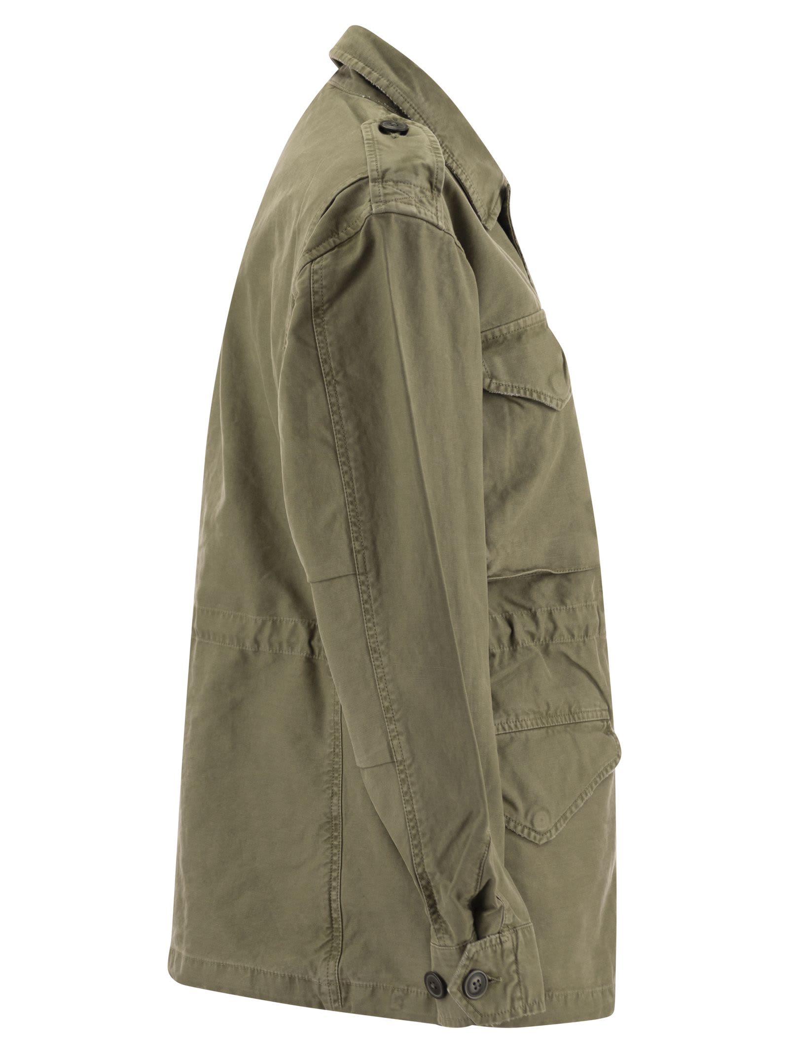 Shop Polo Ralph Lauren Military Jacket In Split Twill In Military Green