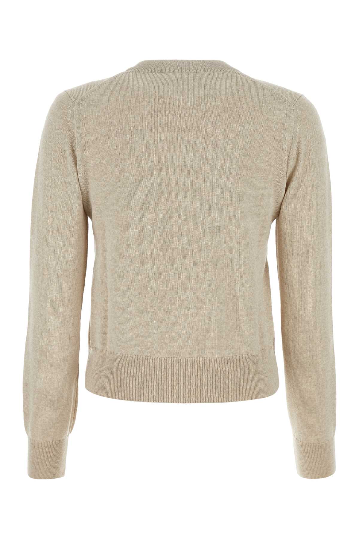 Maison Kitsuné Bold Fox Head Patch Regular Cardigan In Lightbeigemelange