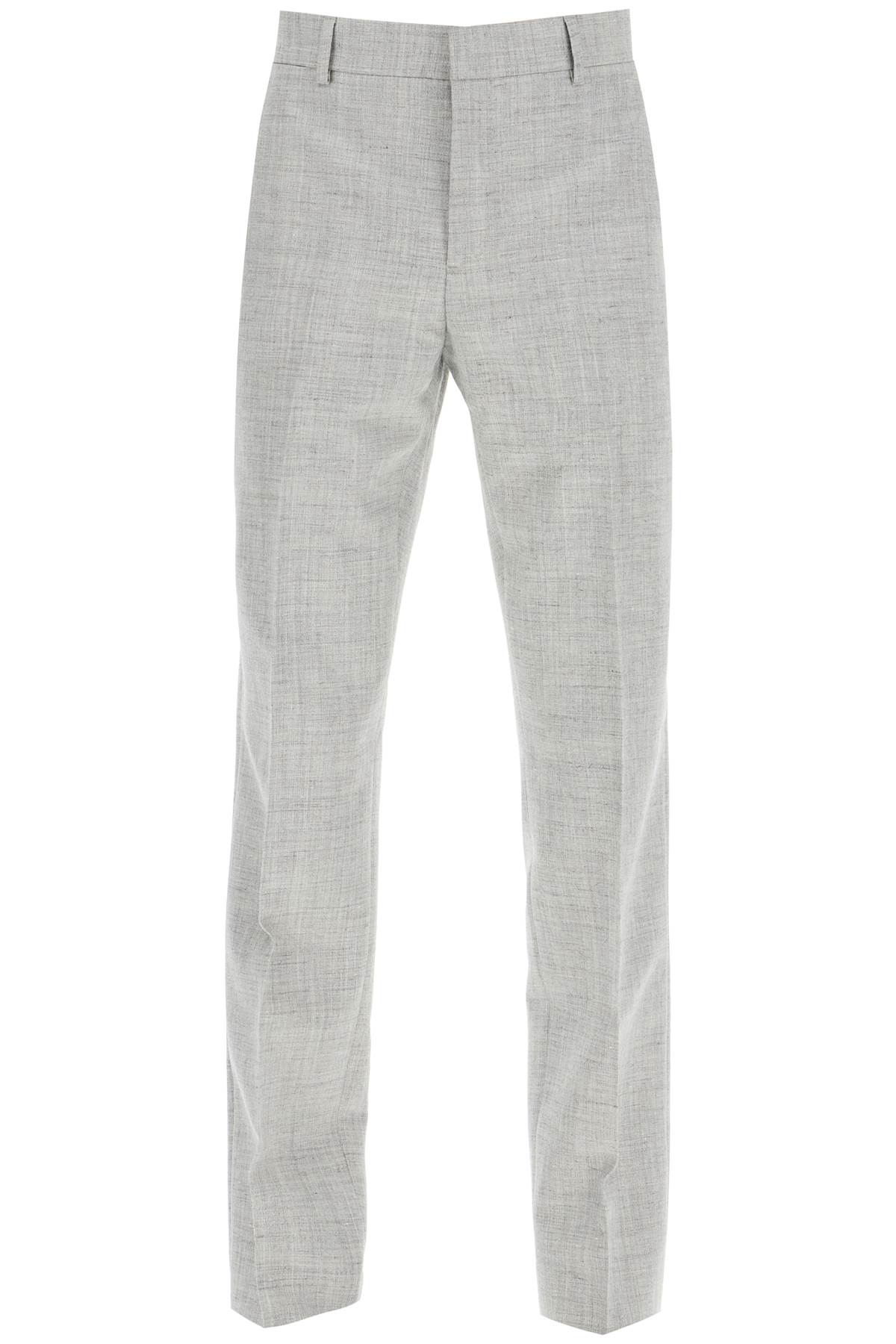 Shop Versace Tailoring Cigarette Pants In Concrete Melange (grey)