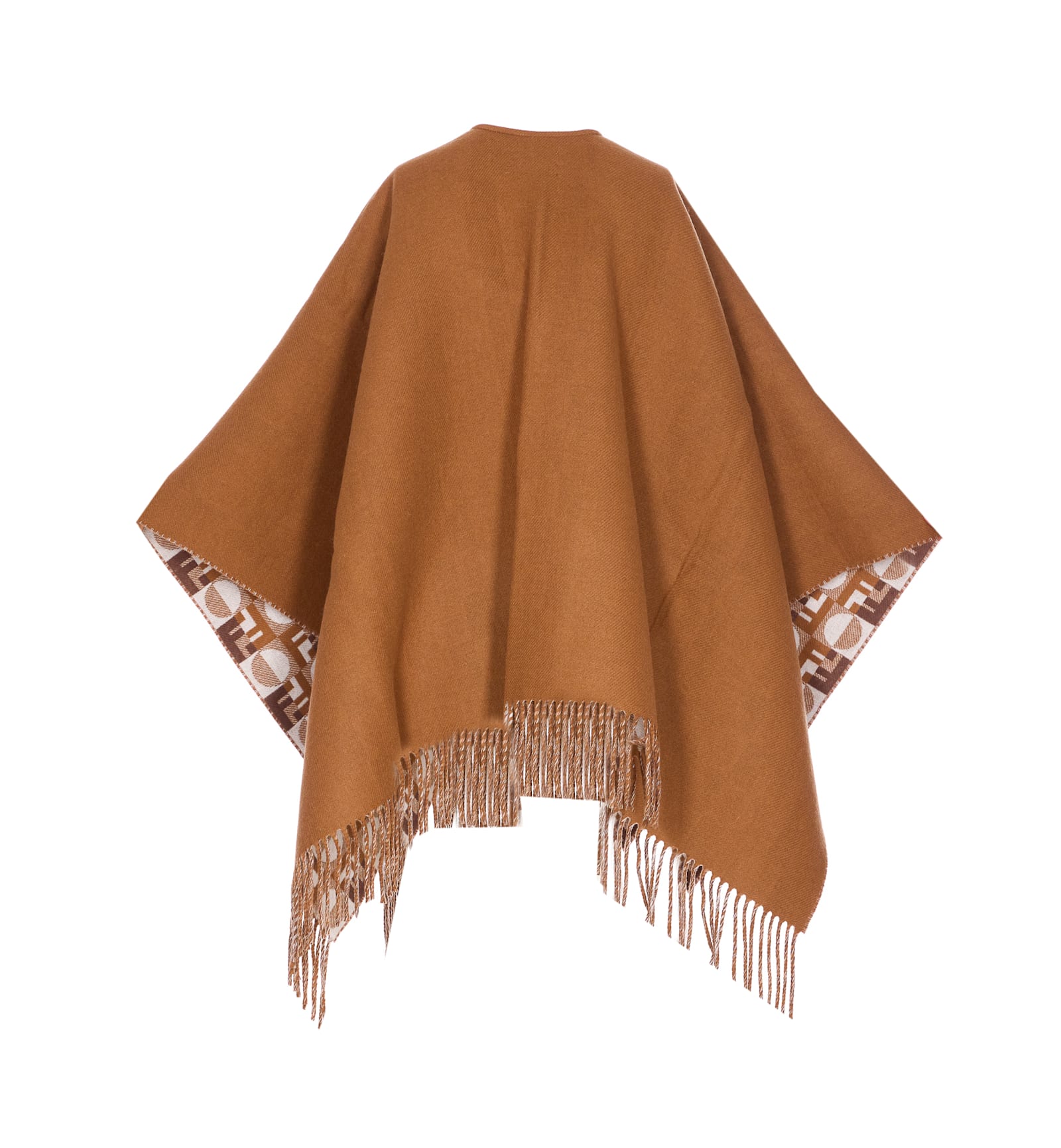 Fendi Camel Wool Blend Jacket In Brown