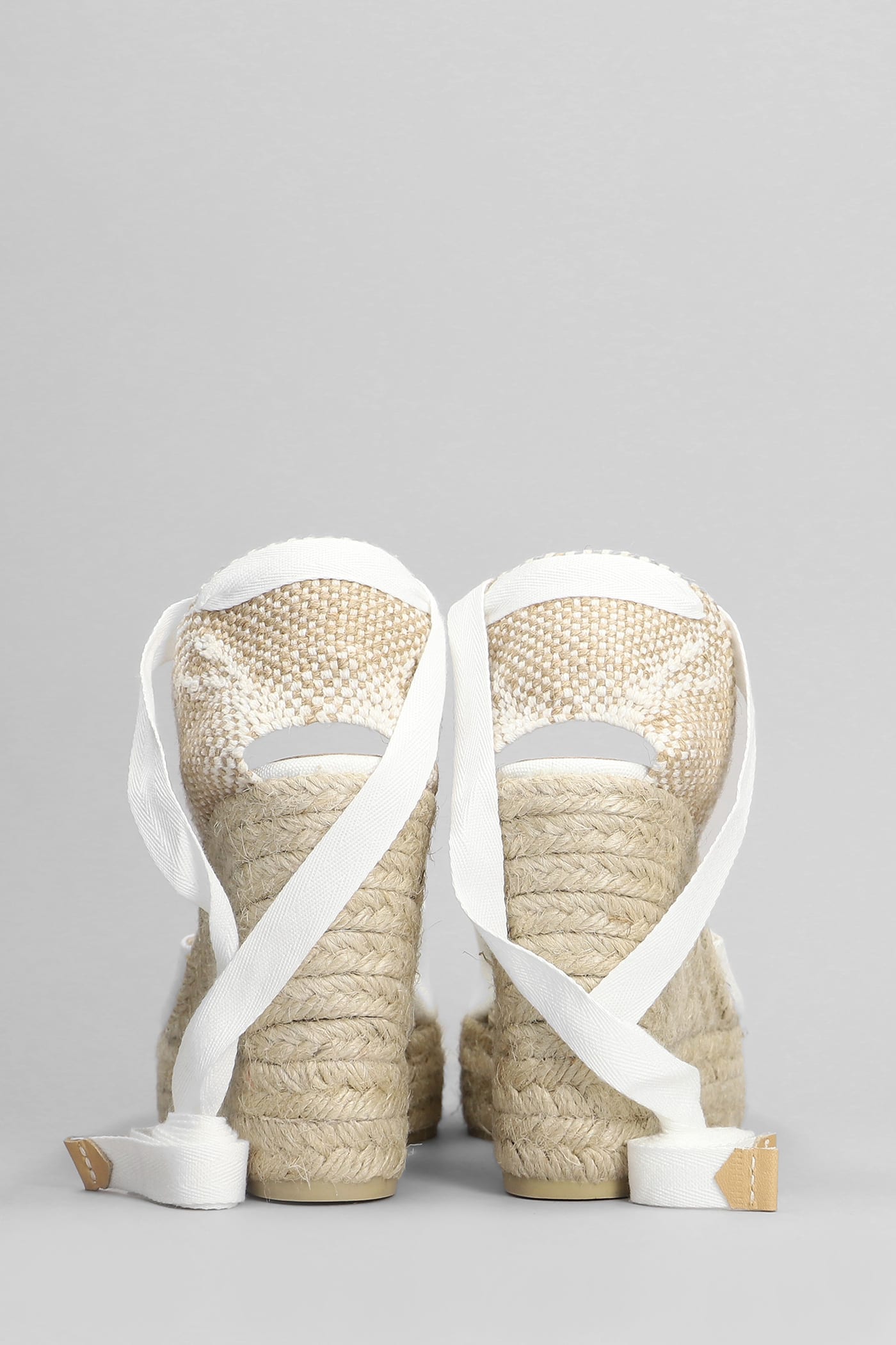 CASTAñER CARINA-8ED-001 WEDGES IN WHITE CANVAS