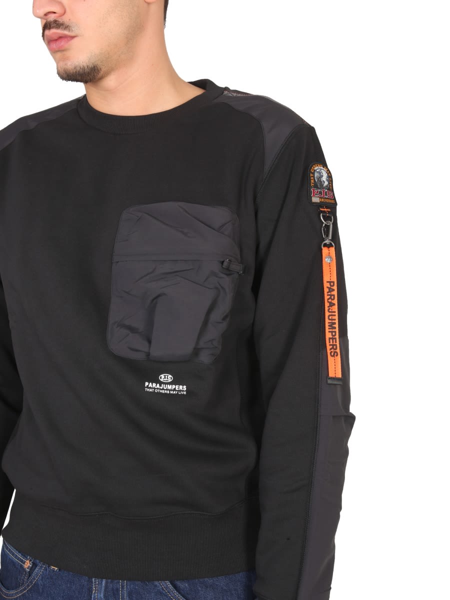 Shop Parajumpers Sweatshirt With Logo Patch In Black