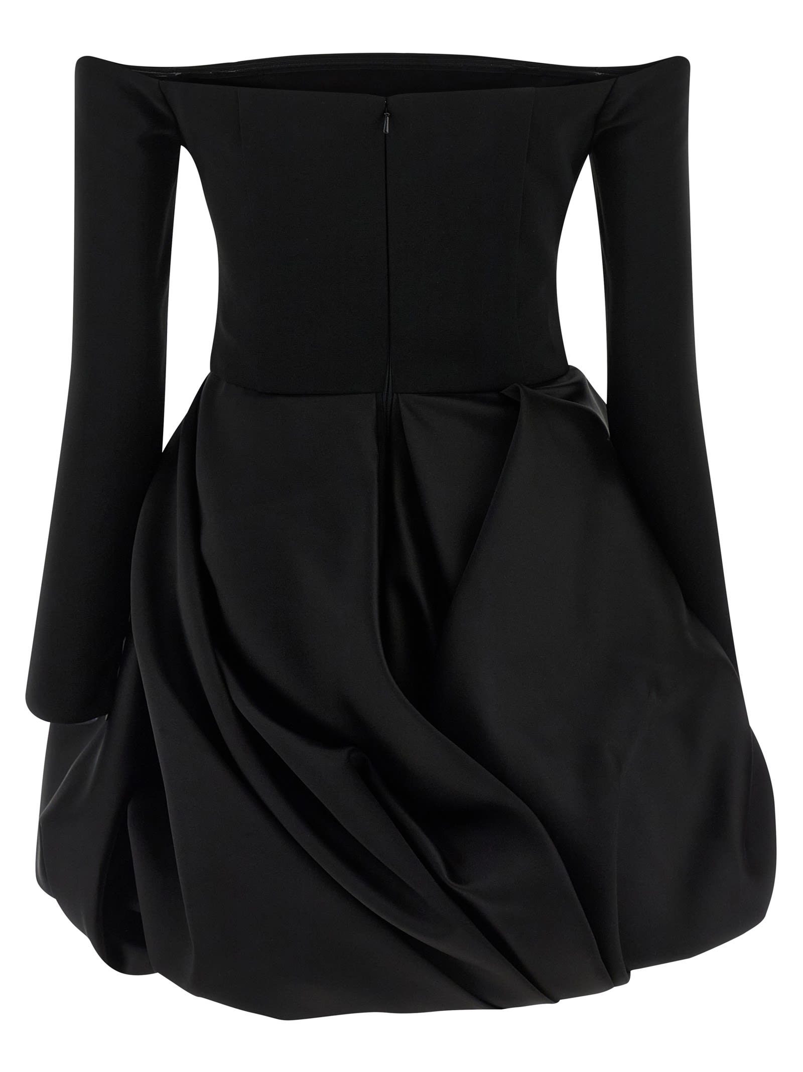Carolina Herrera Off-shoulder Dress Featuring Structured Silhouette In Black
