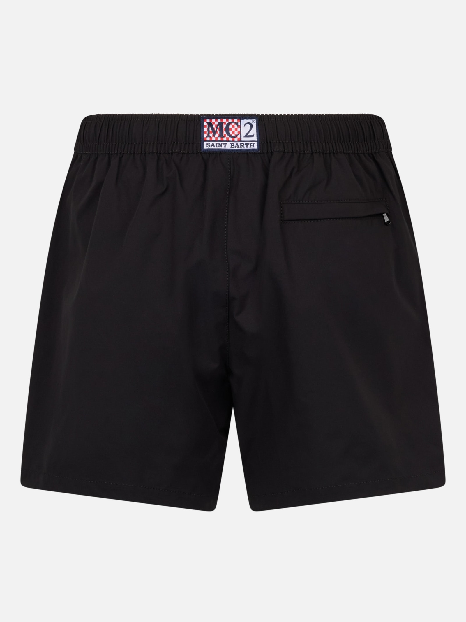 Mc2 Saint Barth Man Short-length Black Swim Shorts Master In Black