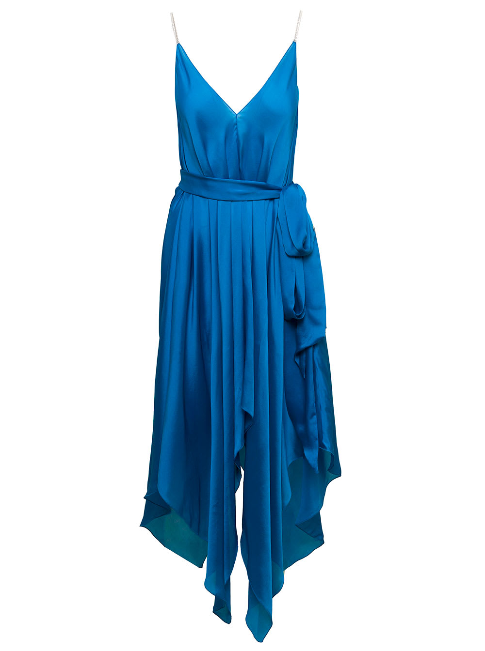 Alexandre Vauthier Womans Light Blue Satin Silk Asymmetrical Dress