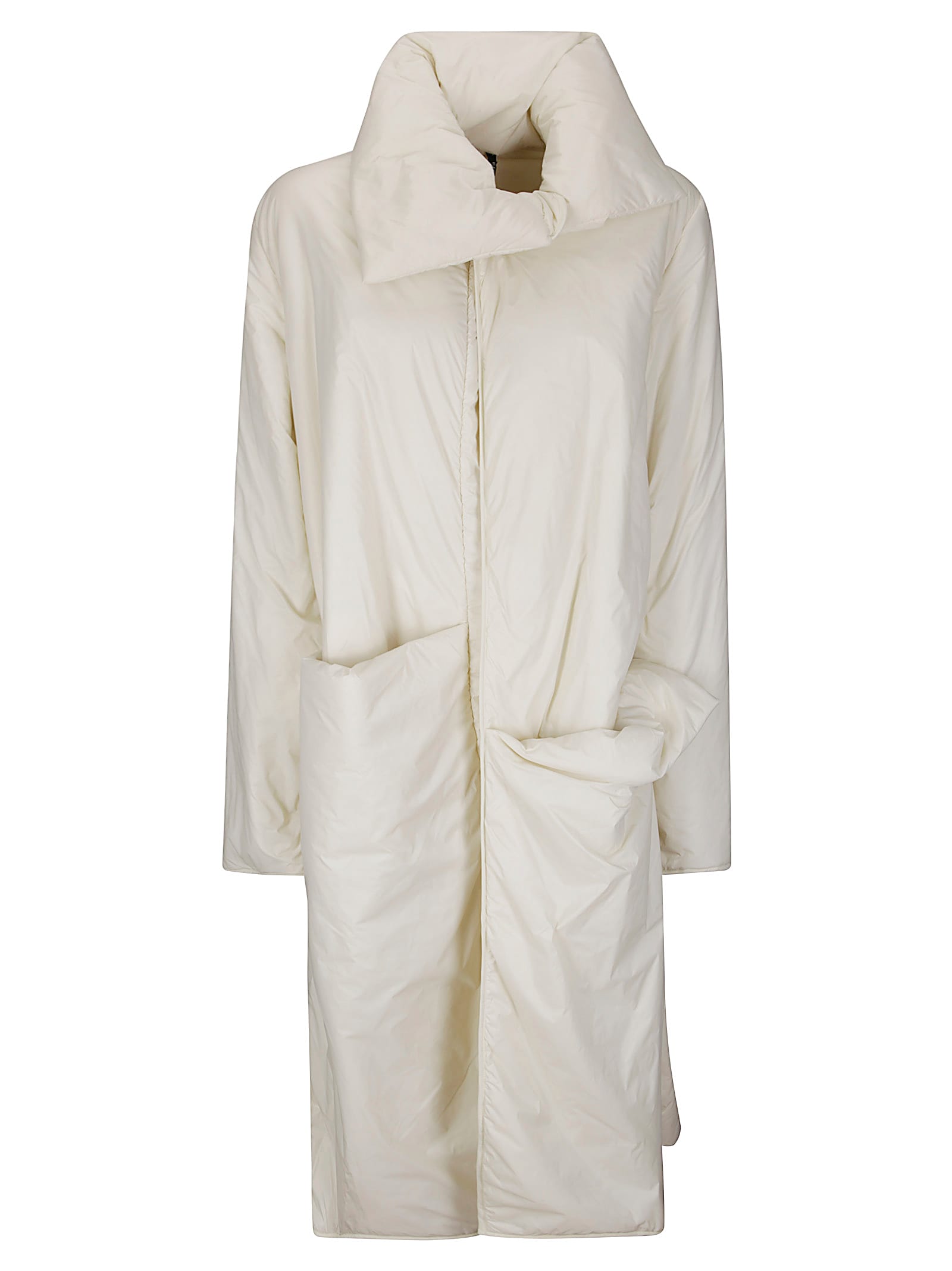 Maria Calderara Snap-button Coat In Neutral