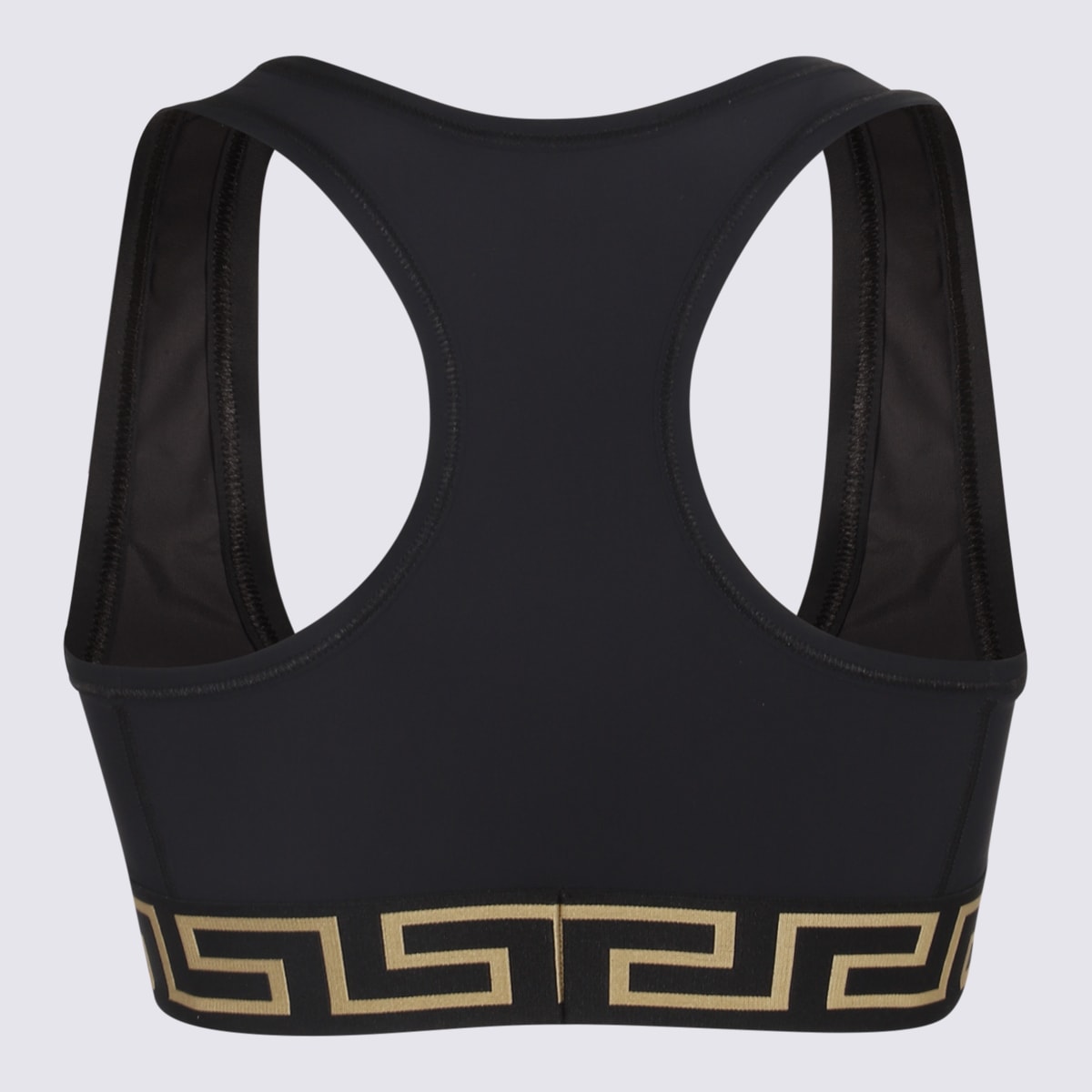 Shop Versace Black Tech Stretch Medusa Top