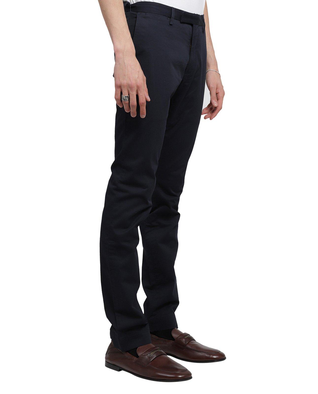 Shop Ralph Lauren Slim-fit Straight Trousers In Navy