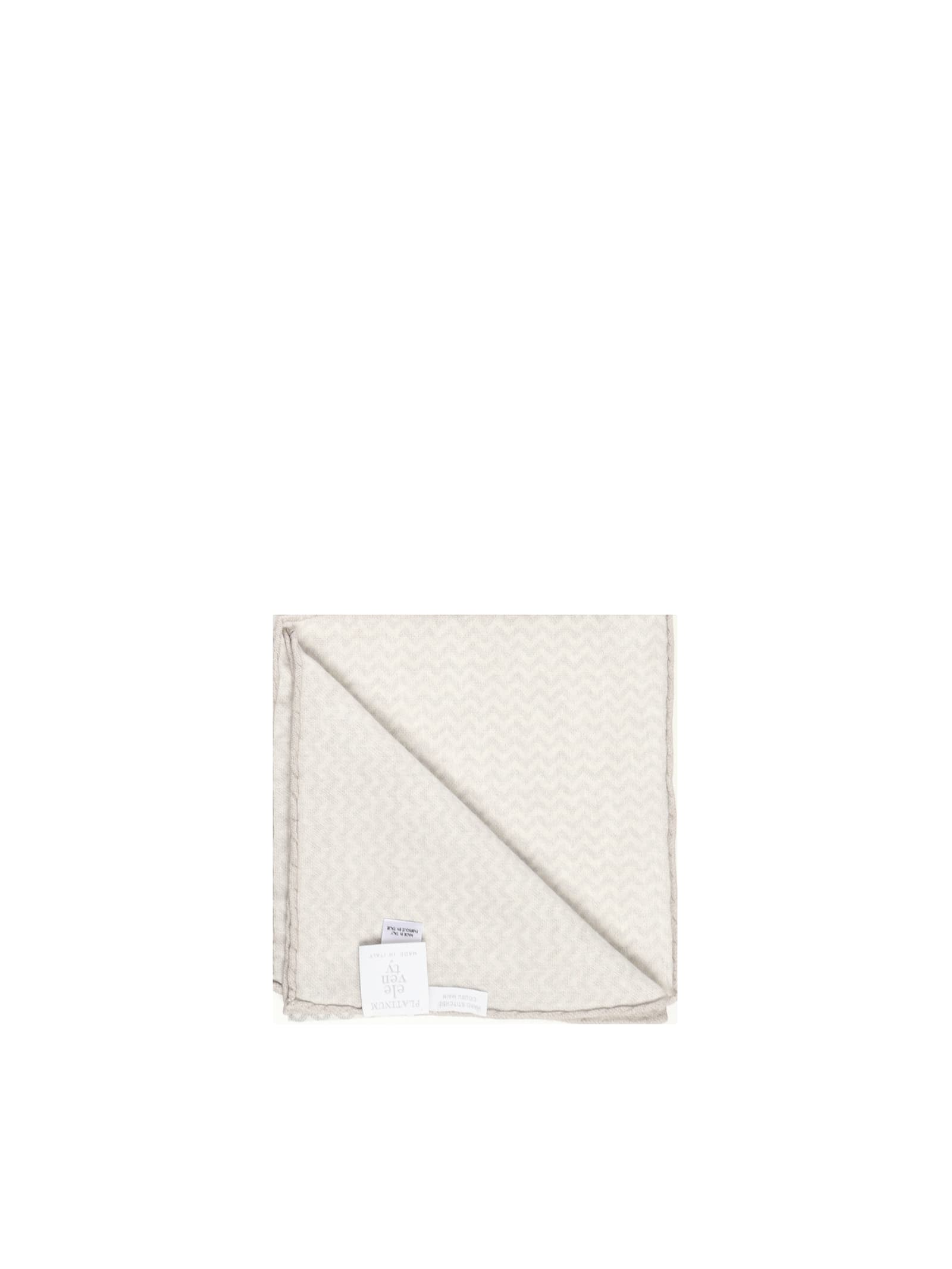 Eleventy Linen Scarf In White, Grey